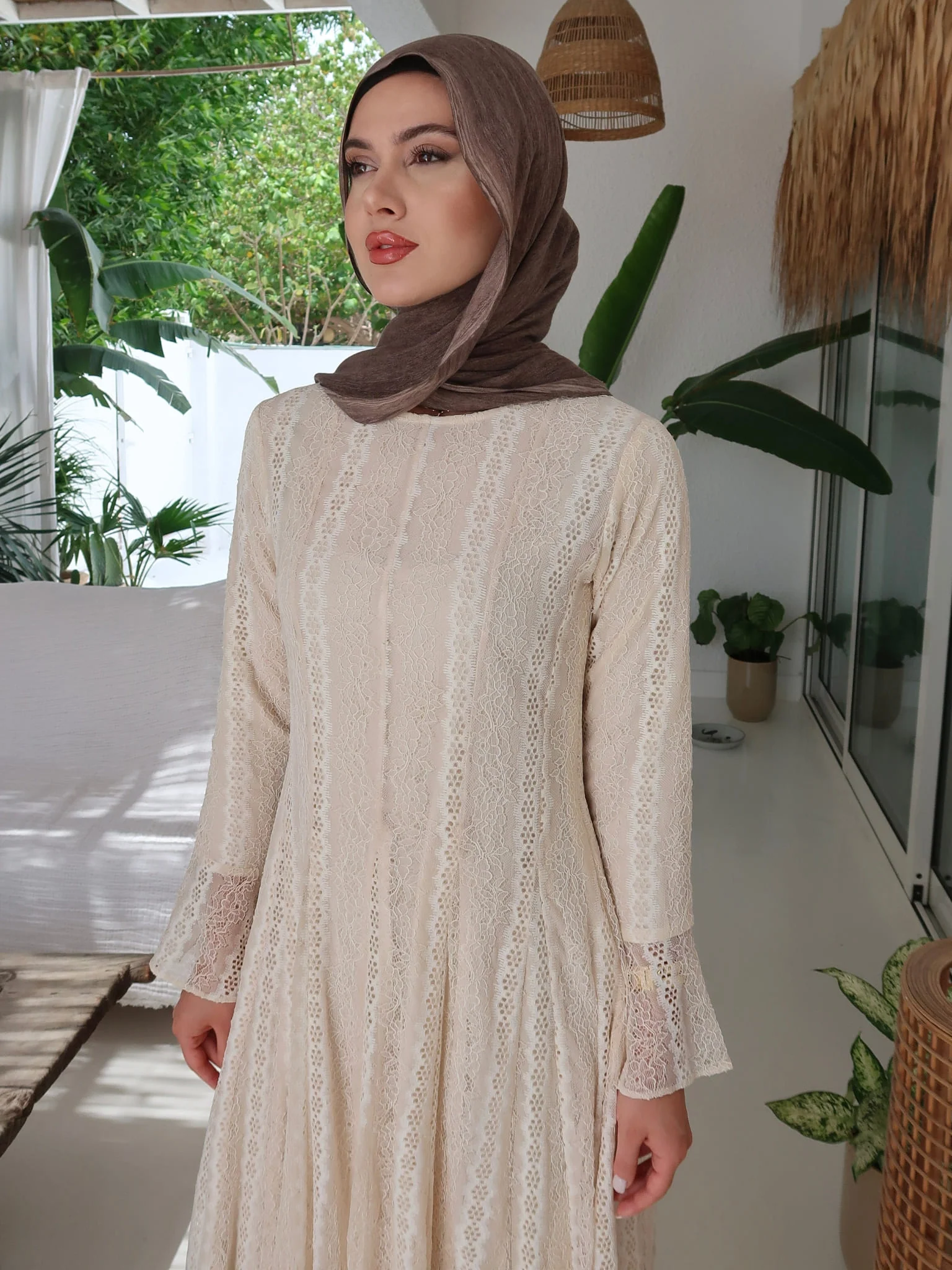 Enarah Net Panel Long Dress - Image 13