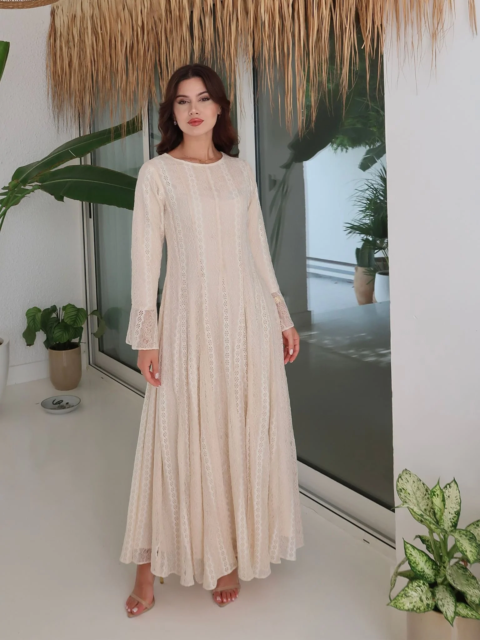 Enarah Net Panel Long Dress - Image 15