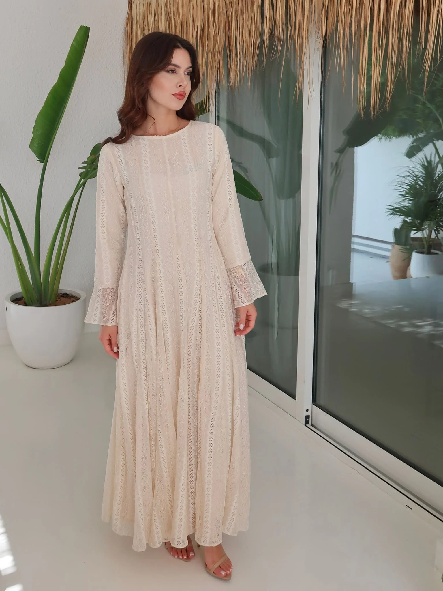 Enarah Net Panel Long Dress - Image 16