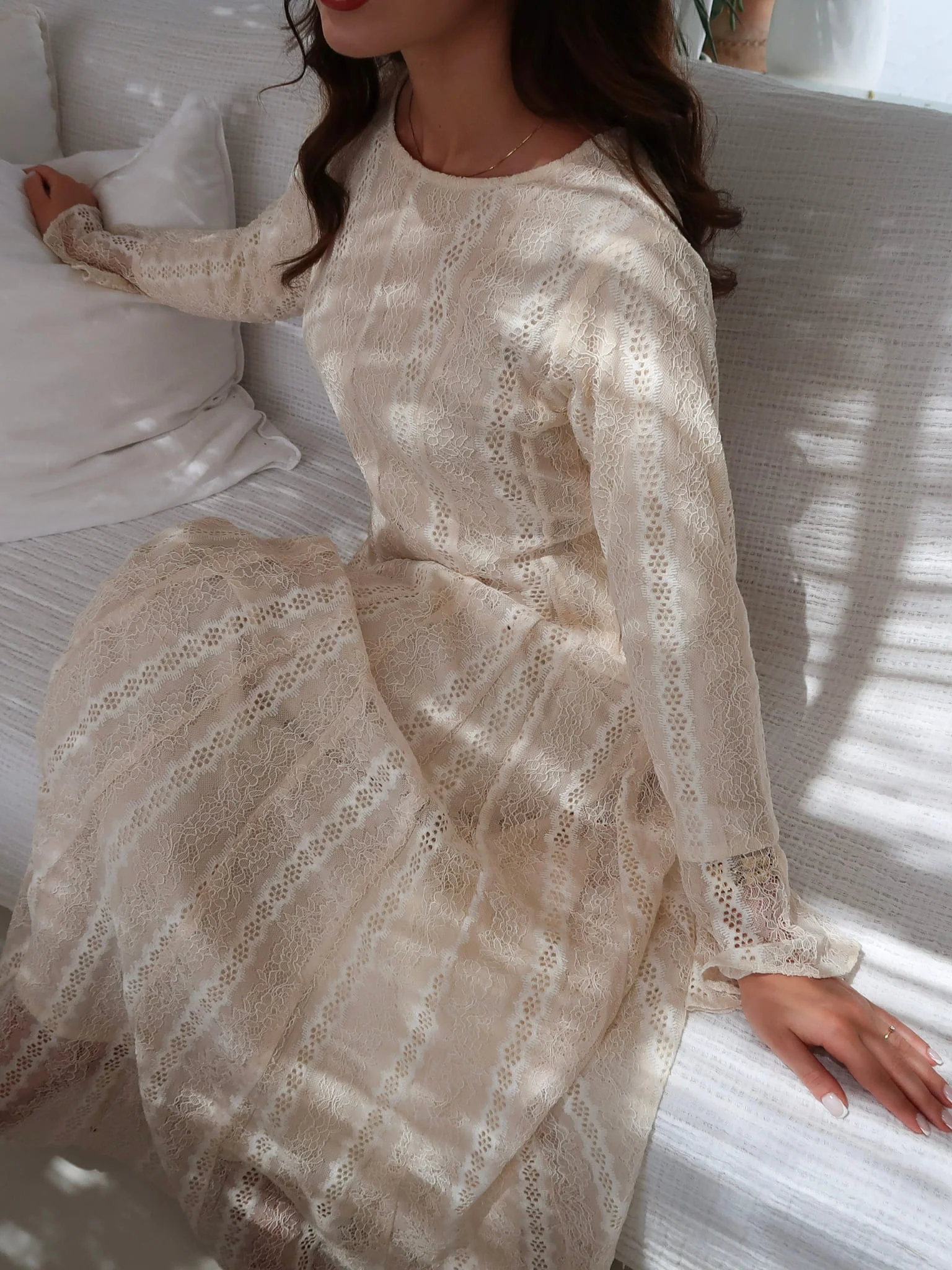 Enarah Net Panel Long Dress - Image 4