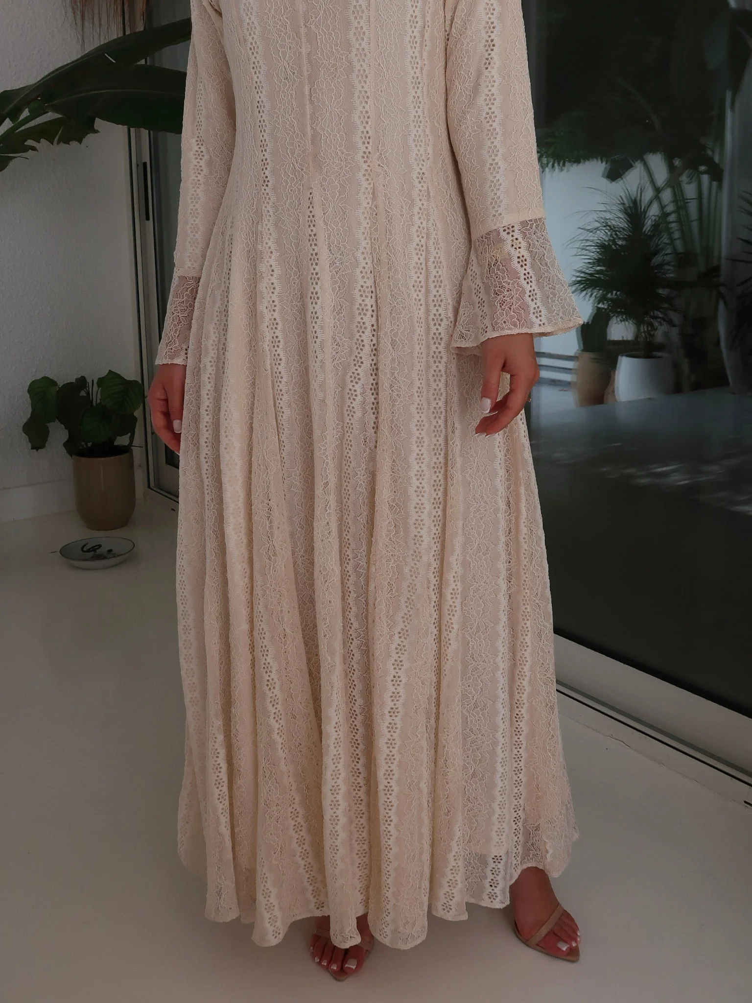 Enarah Net Panel Long Dress - Image 5