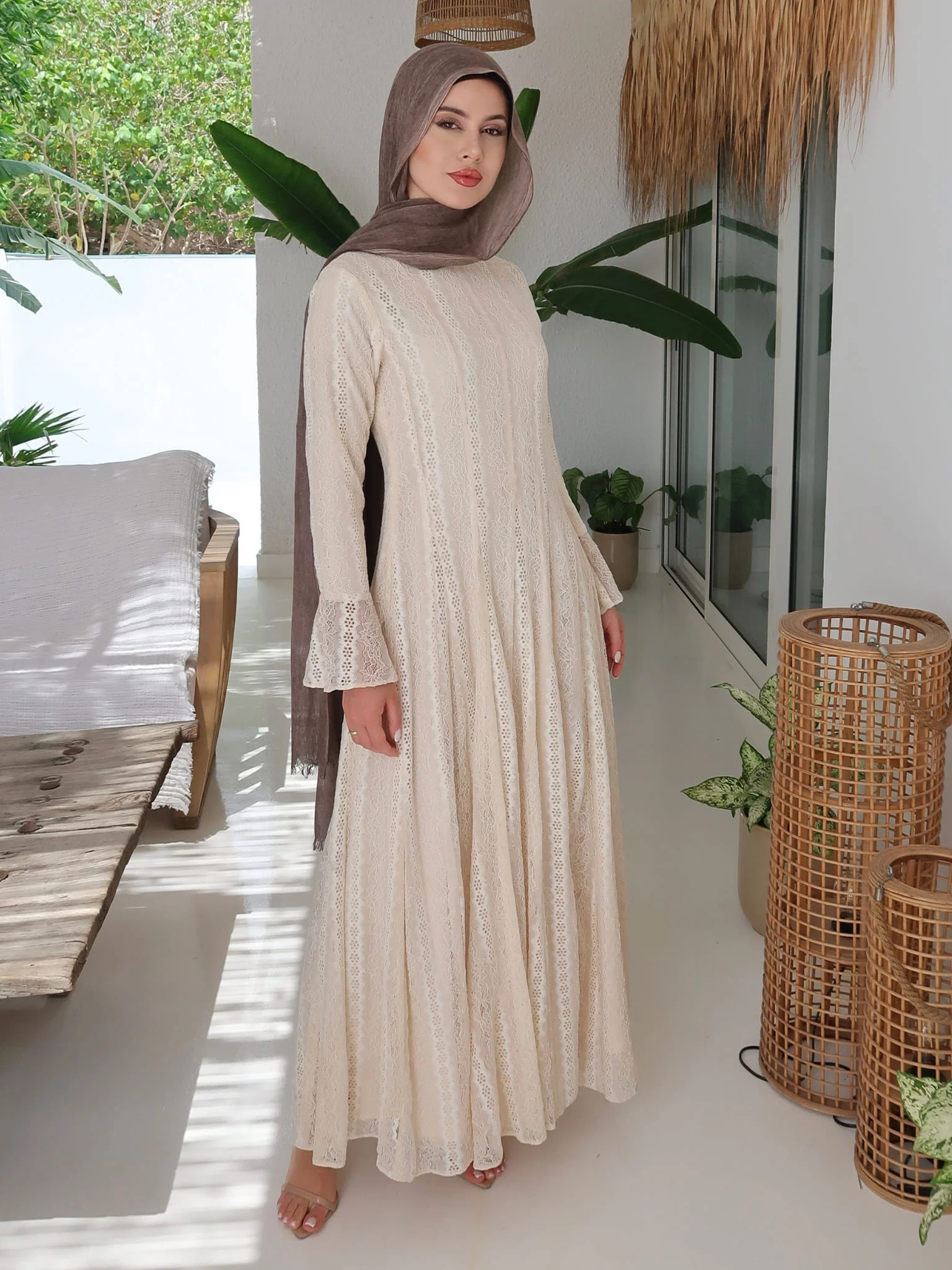 Enarah Net Panel Long Dress - Image 7
