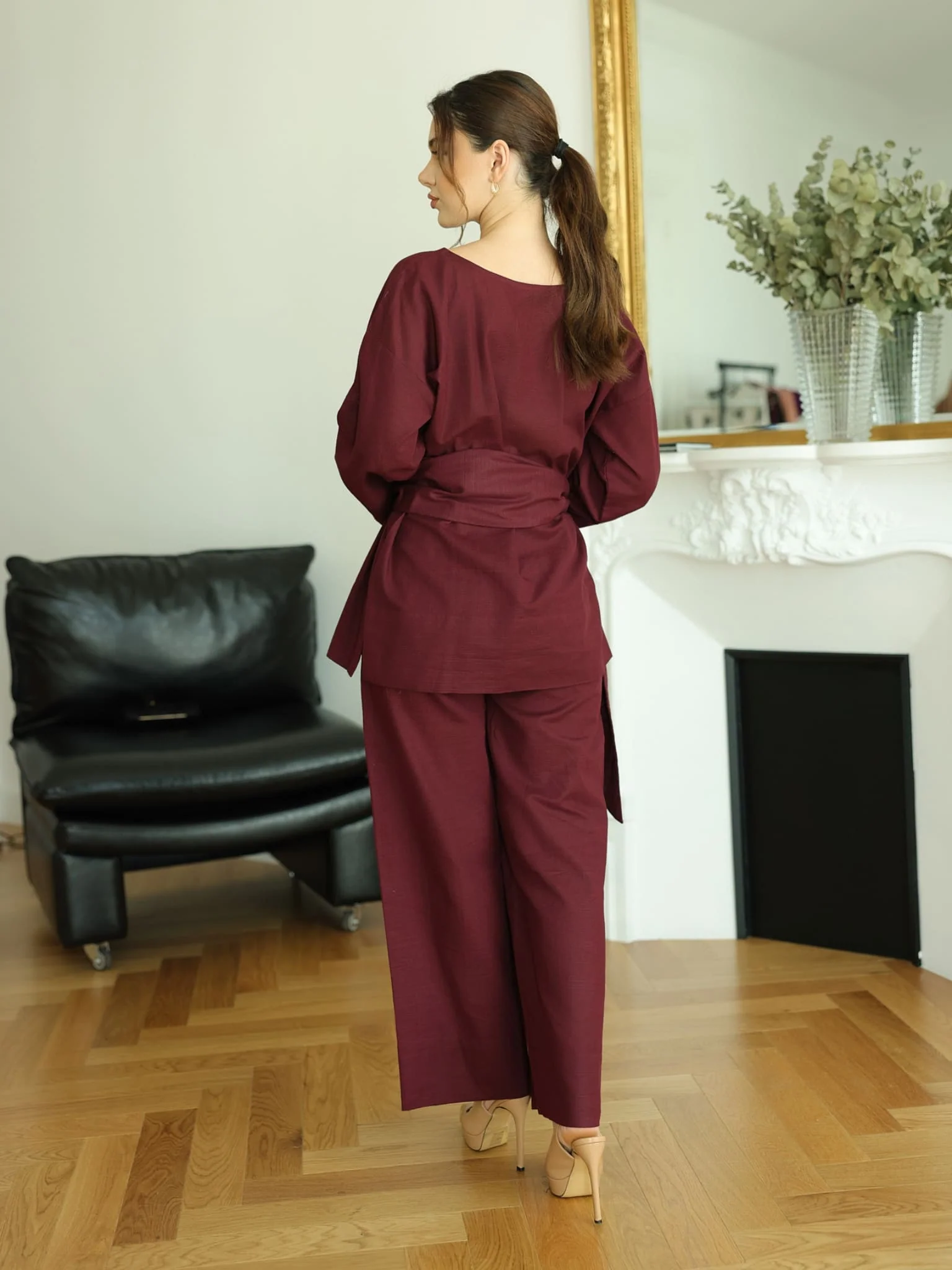 Ersal Maroon Co Ord Set - Image 3