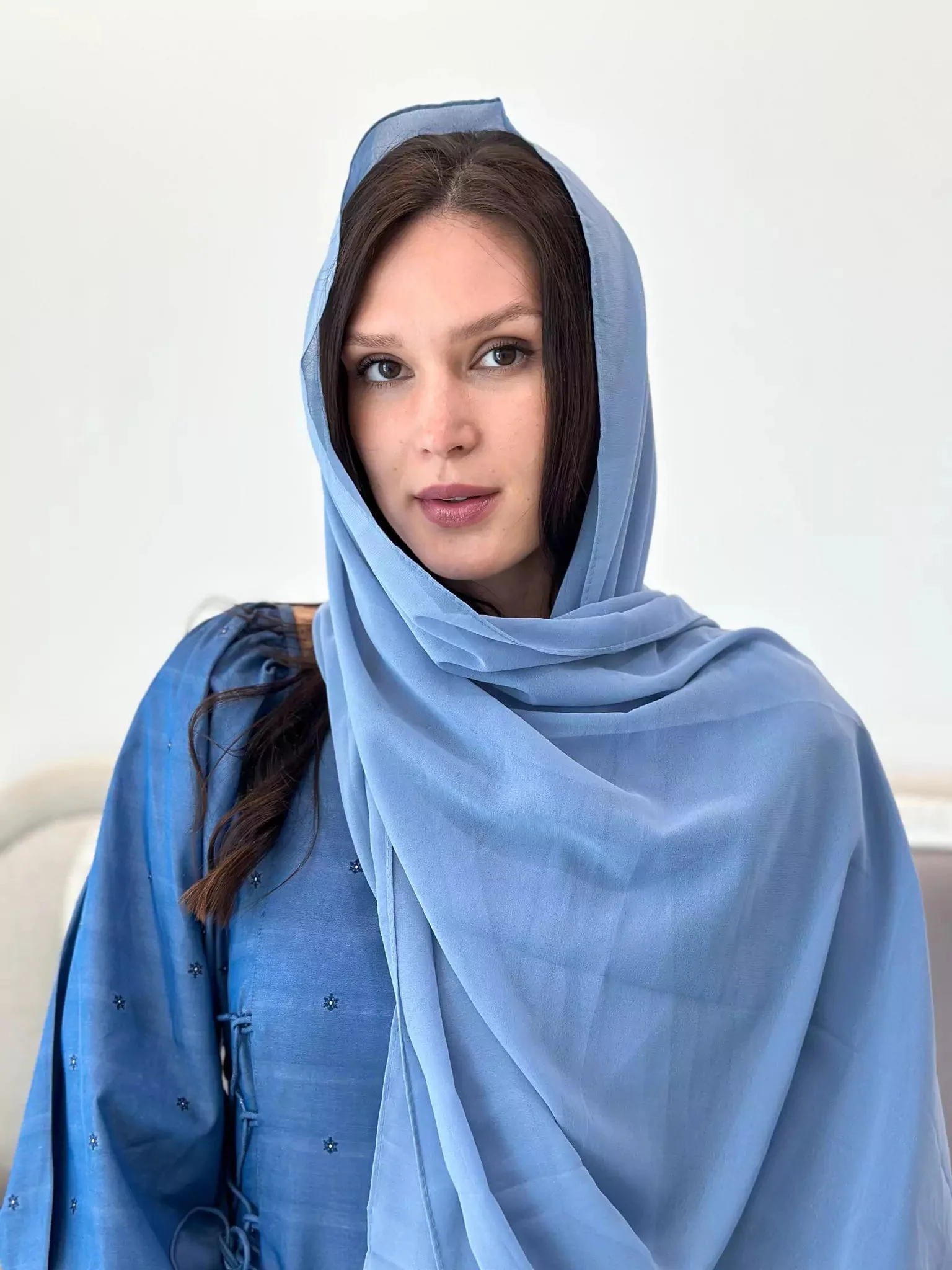 Essential Chiffon Hijab / Stole - Pastel Blue - Image 2