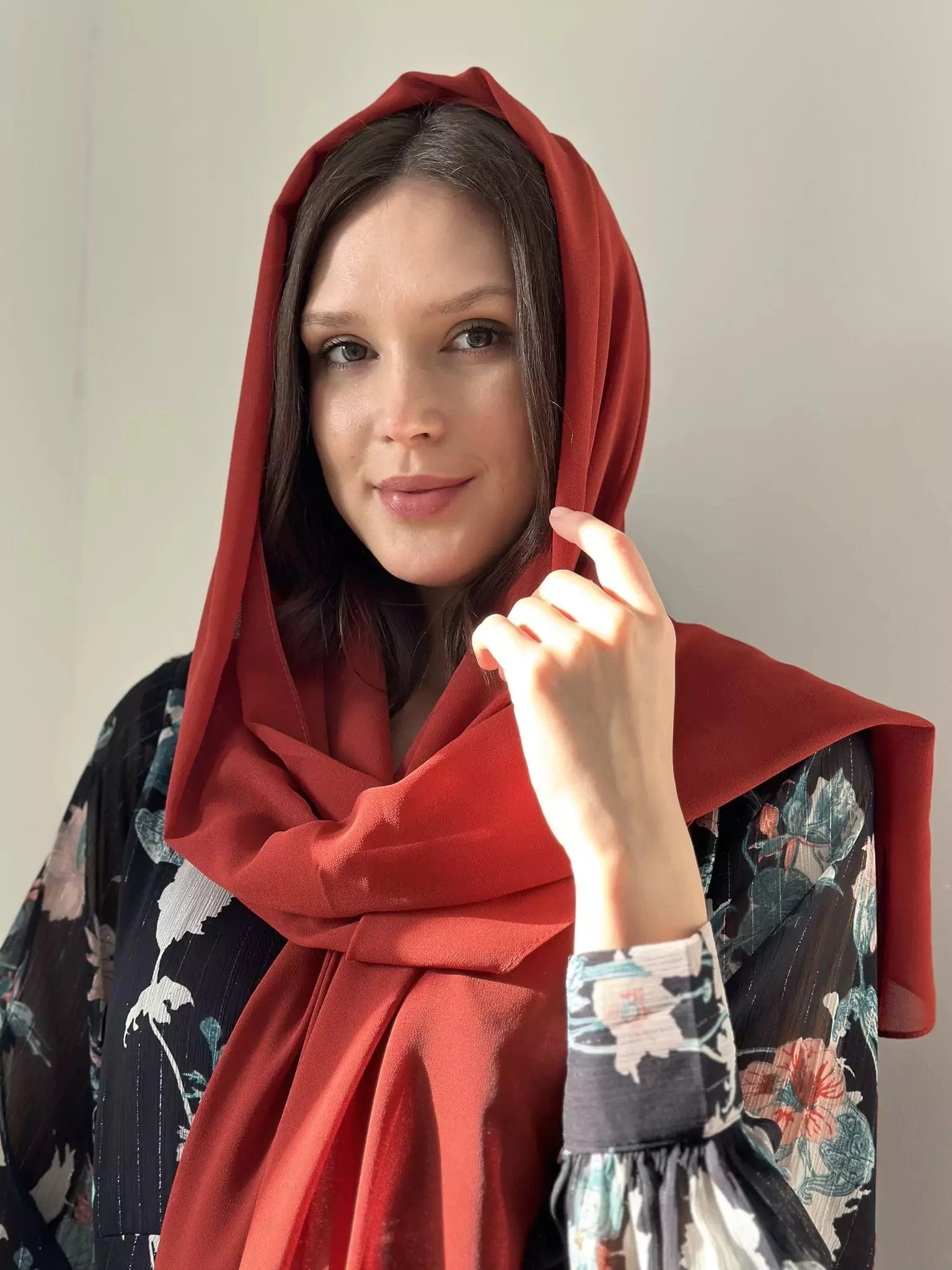 Essential Chiffon Hijab / Stole - Brick - Image 3