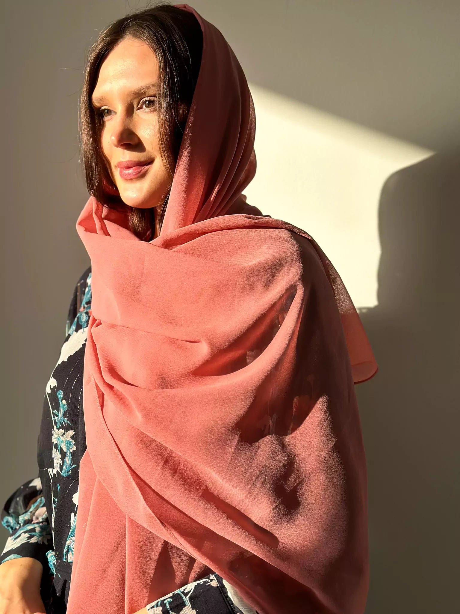 Essential Chiffon Hijab / Stole - Dusty Pink - Image 4