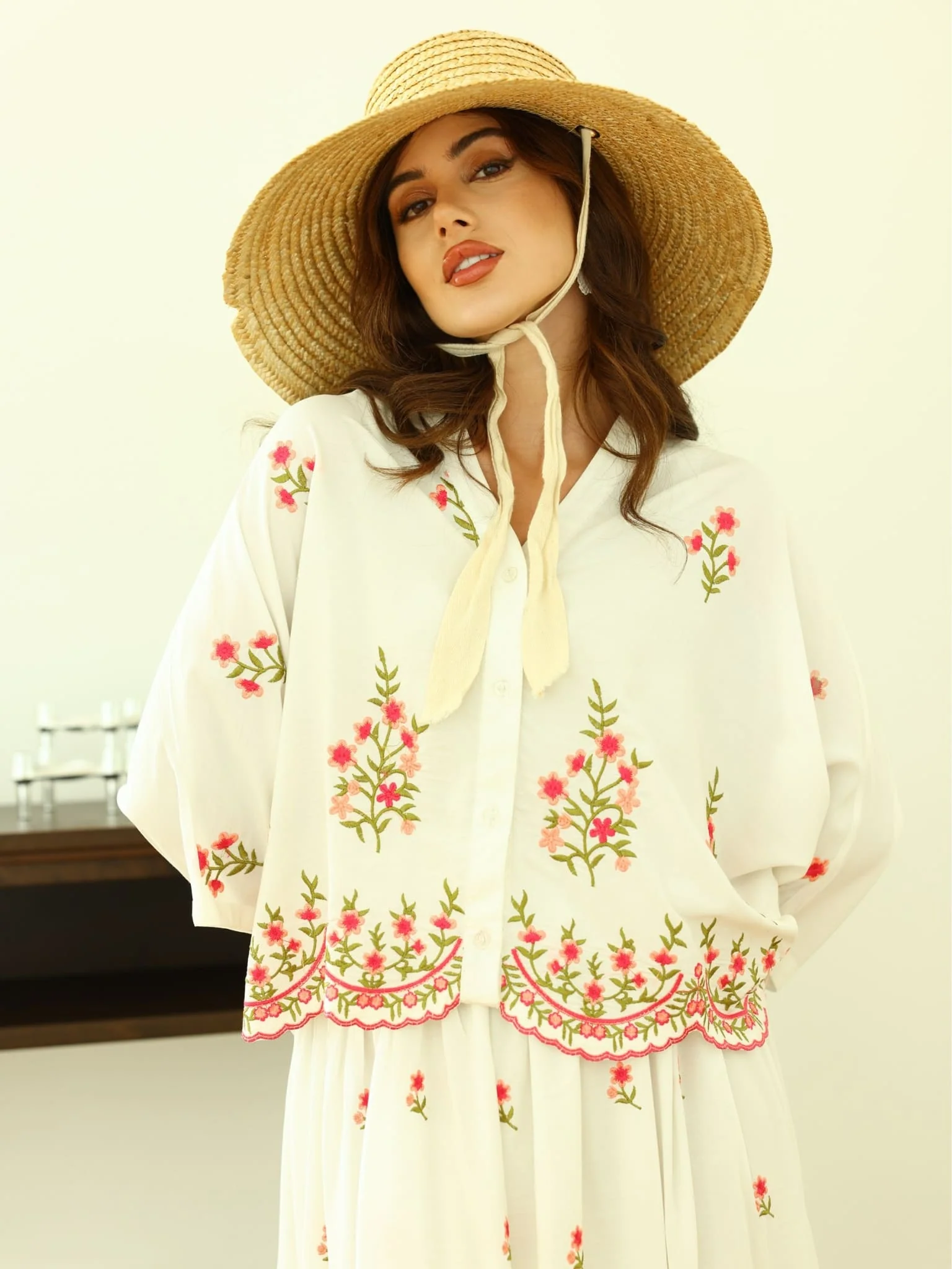 Estelle Summer Embroidered Shirt - Image 2