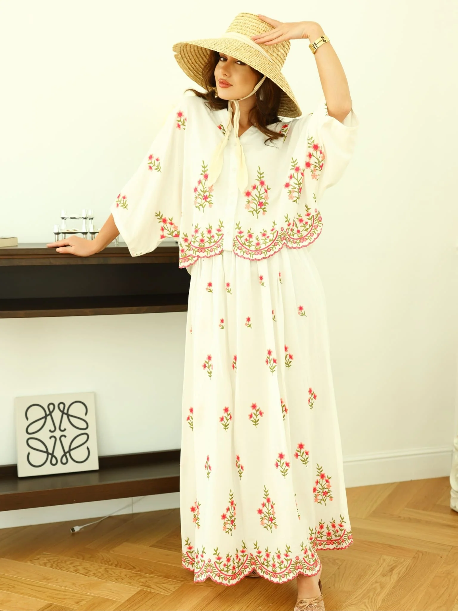 Estelle Summer Embroidered Skirt - Image 2