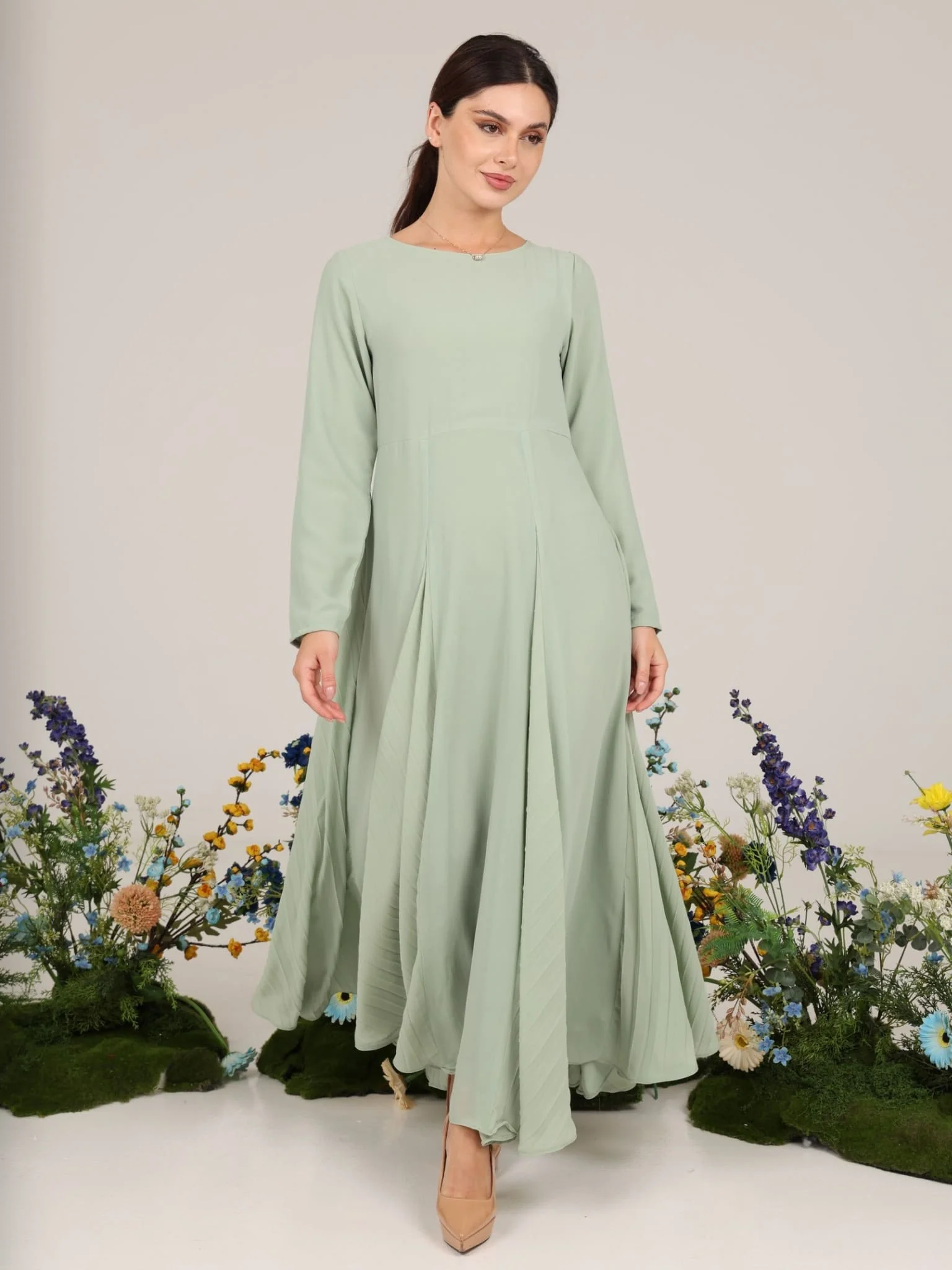 Esther Sage Panel Dress
