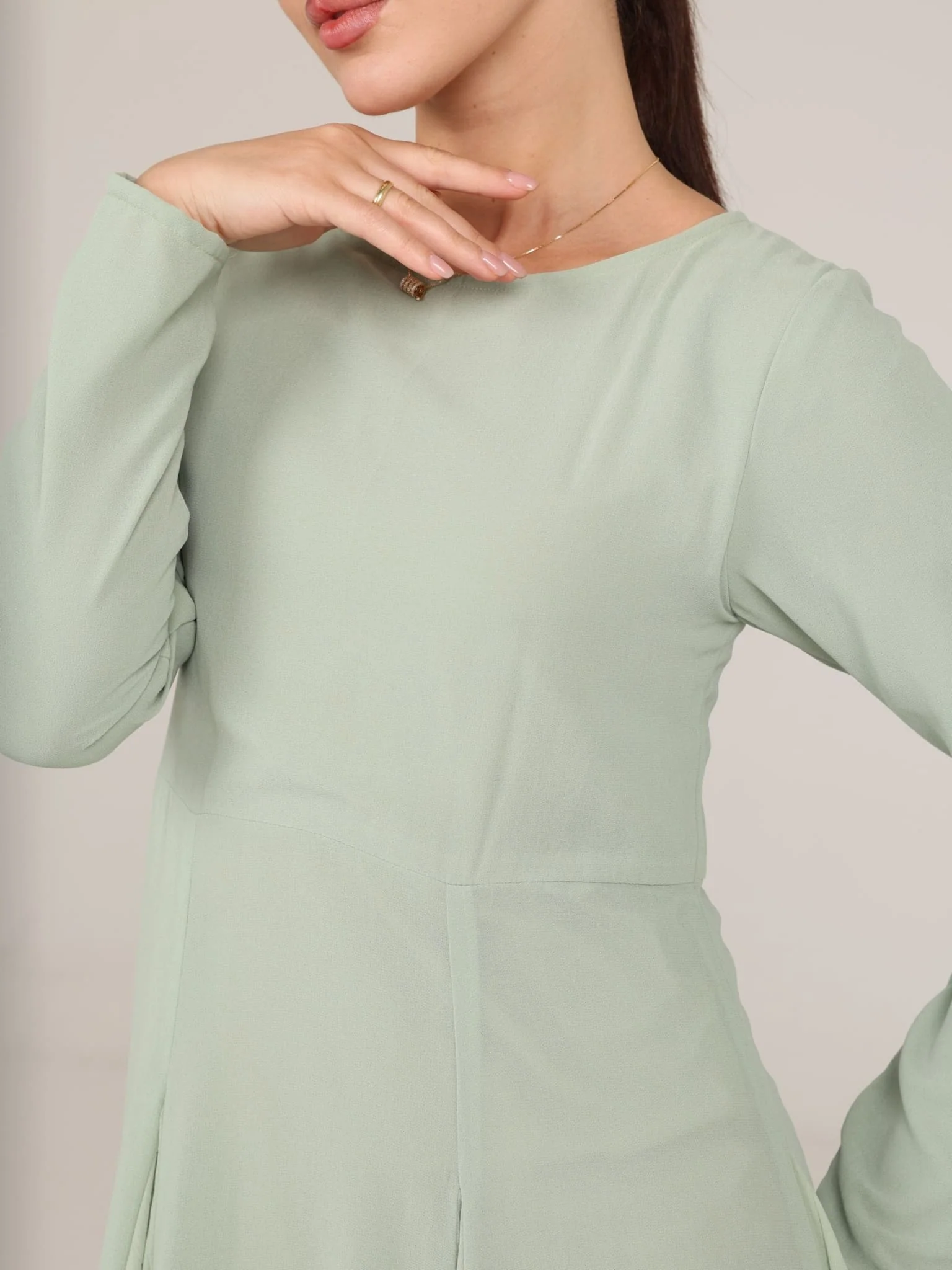 Esther Sage Panel Dress - Image 10
