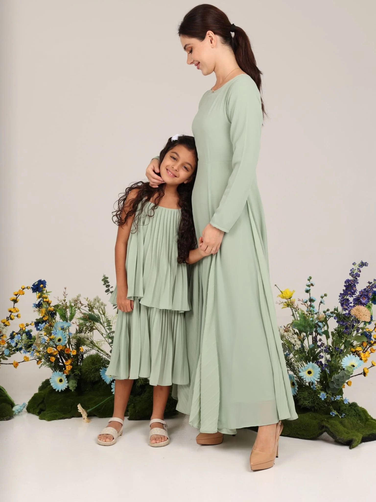 Esther Sage Panel Dress - Image 12