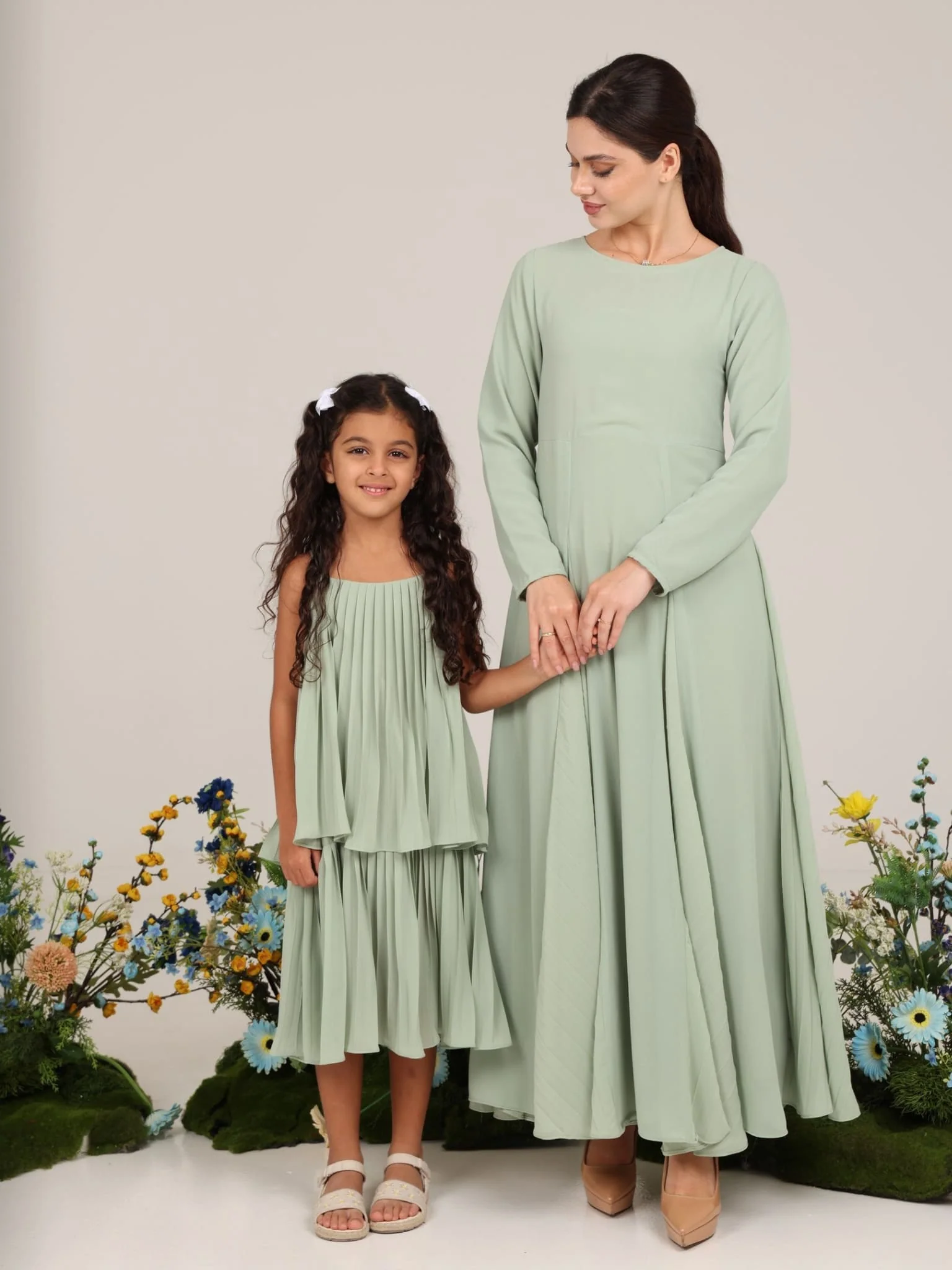 Esther Sage Panel Dress - Image 3