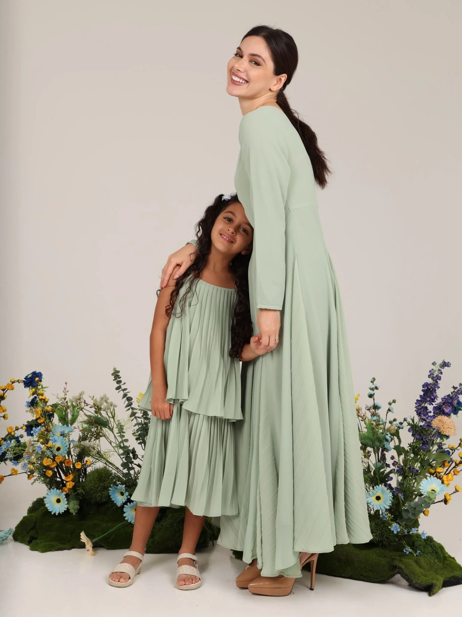 Esther Sage Panel Dress - Image 9