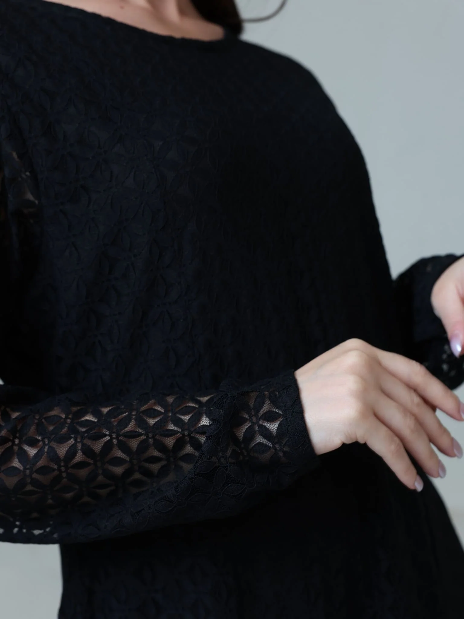 Evaleen Black Panel Net Dress - Image 3