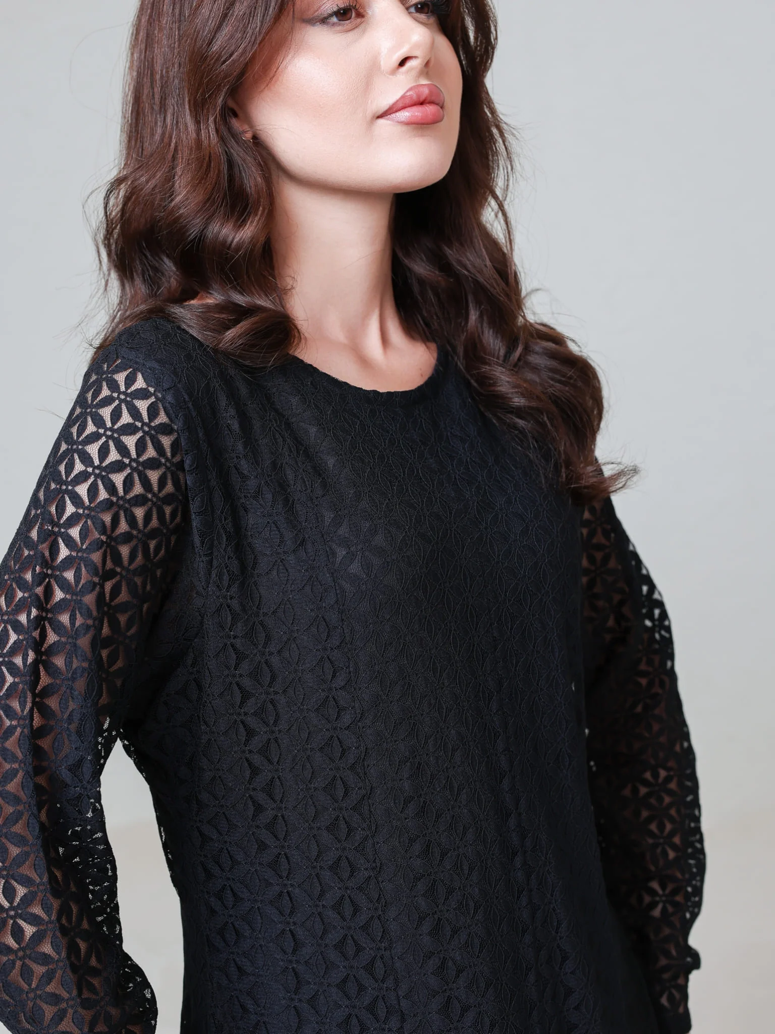 Evaleen Black Panel Net Dress - Image 4