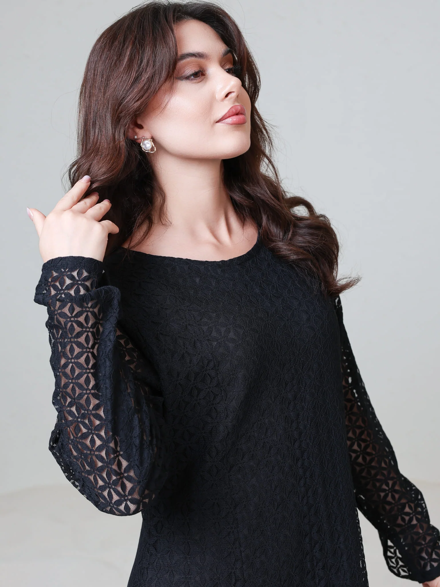 Evaleen Black Panel Net Dress - Image 6