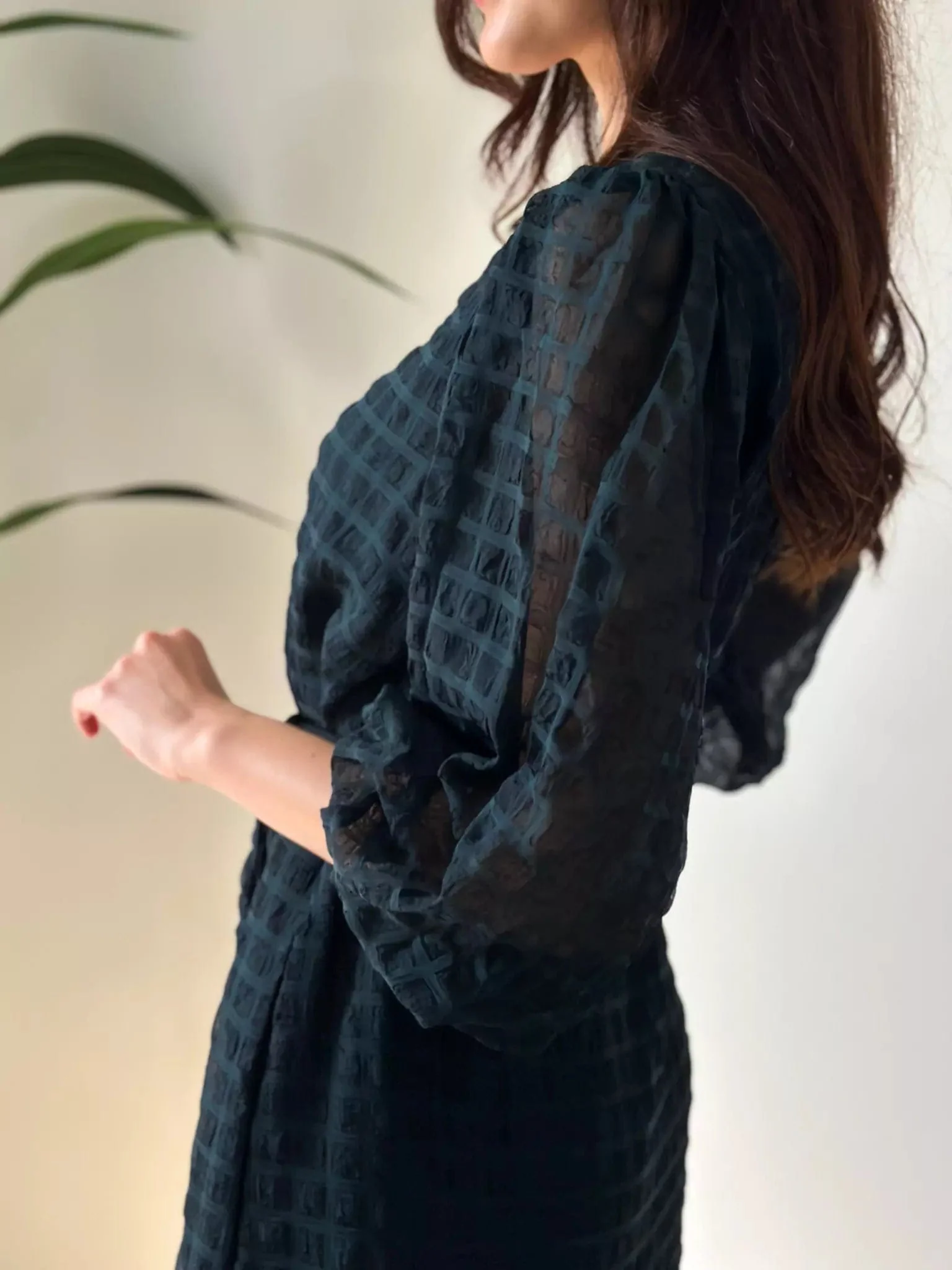 Ever Green Texture Long Dress - Image 3