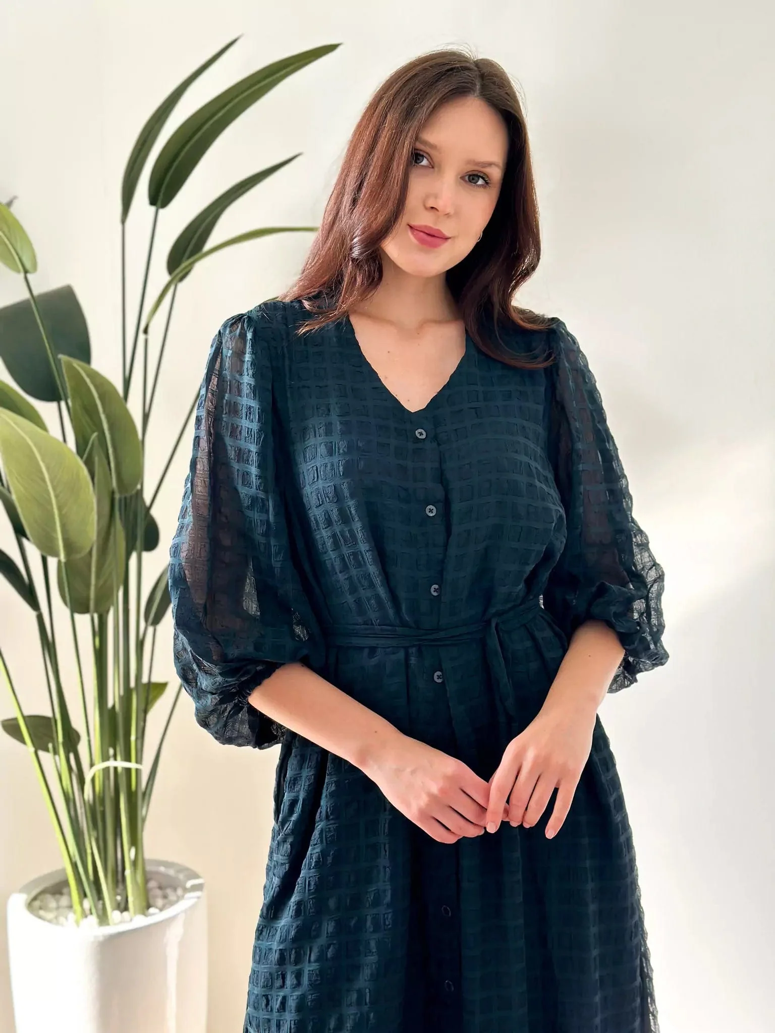 Ever Green Texture Long Dress - Image 8