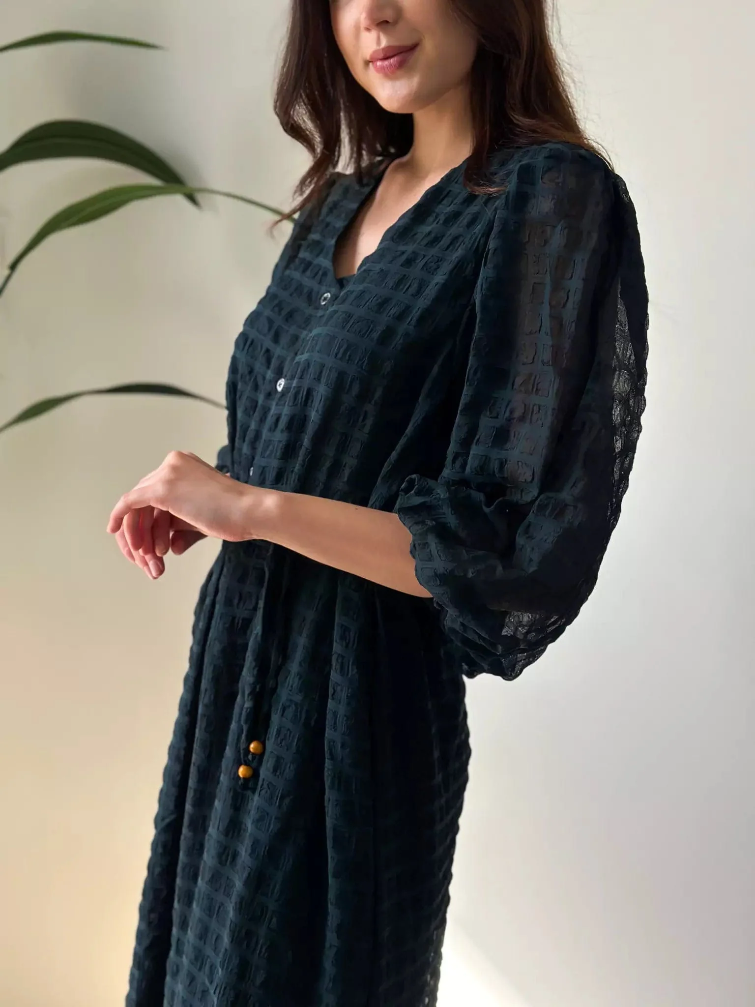 Ever Green Texture Long Dress - Image 9