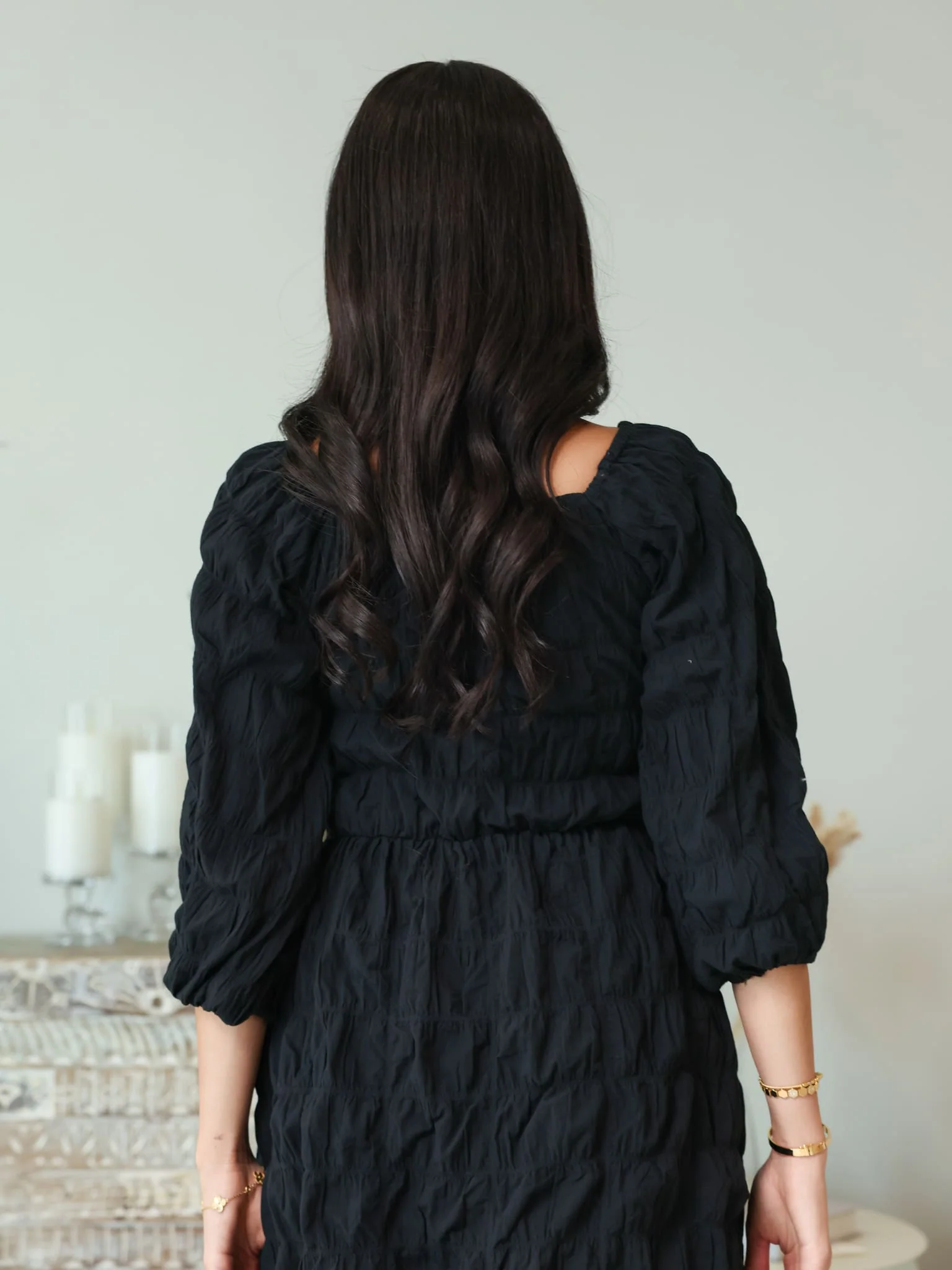 Feava Black Texture Dress - Image 6
