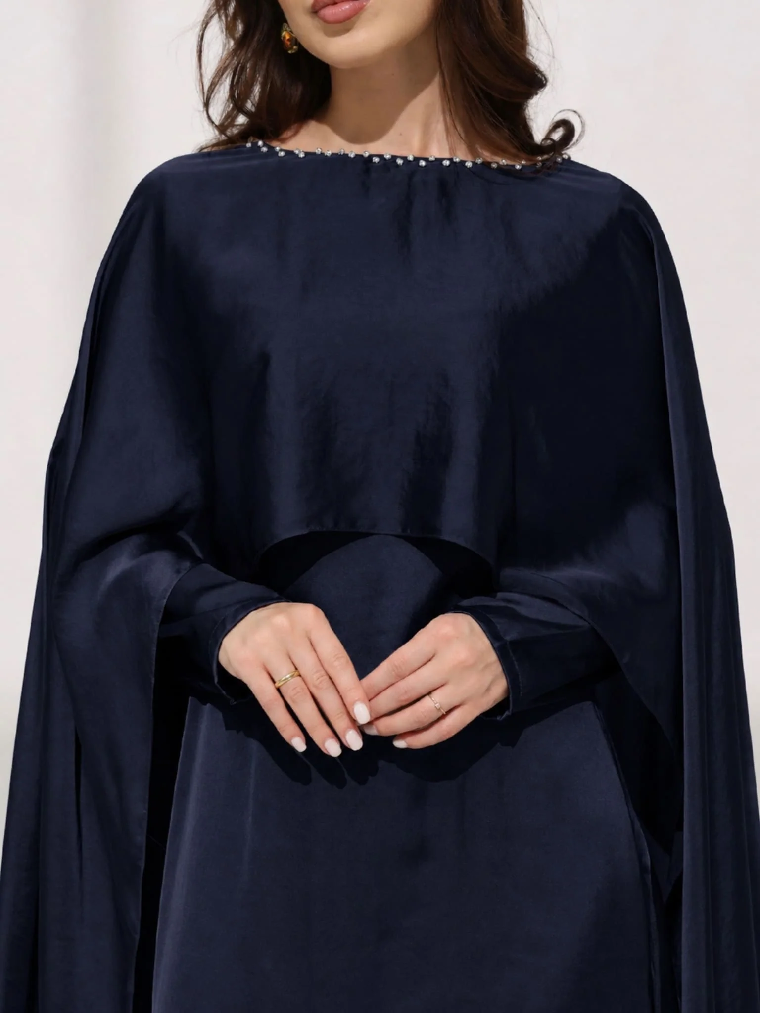 Ferisha Blue Embellished Cape And Dress - Image 2