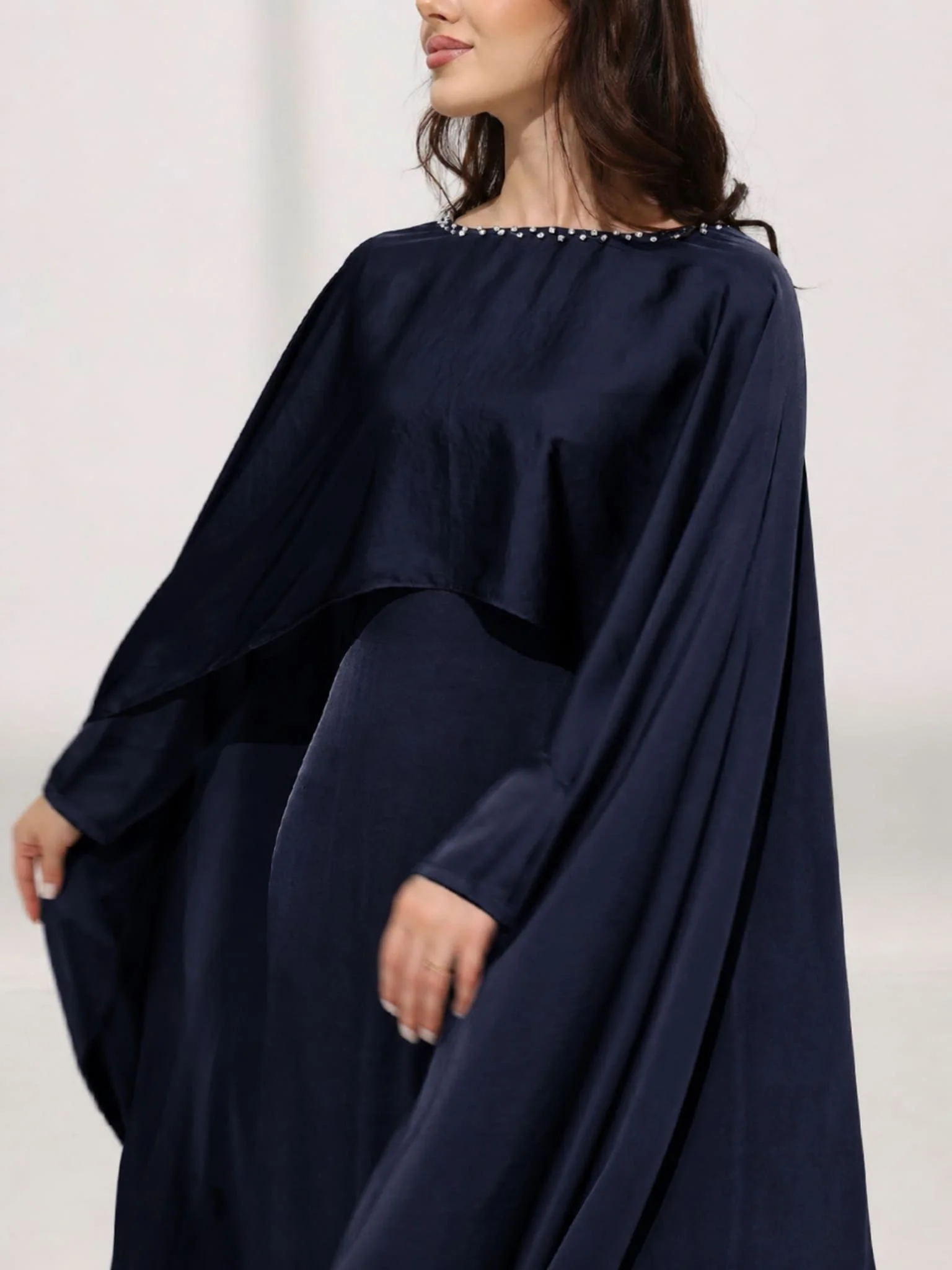 Ferisha Blue Embellished Cape And Dress - Image 6