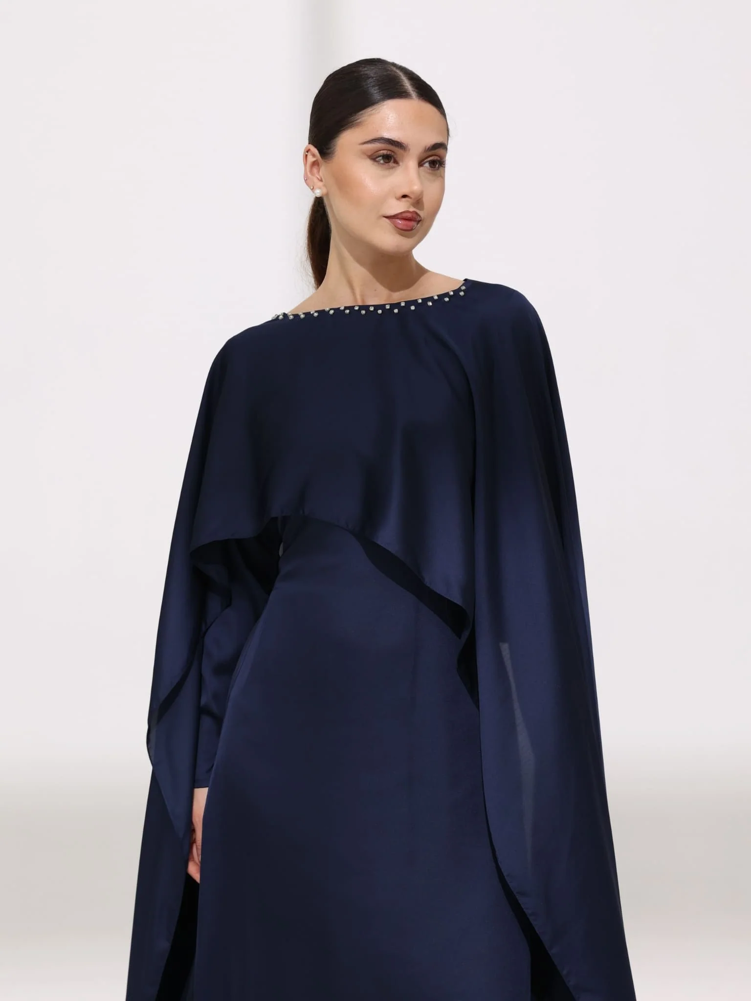 Ferisha Blue Embellished Cape And Dress - Image 9