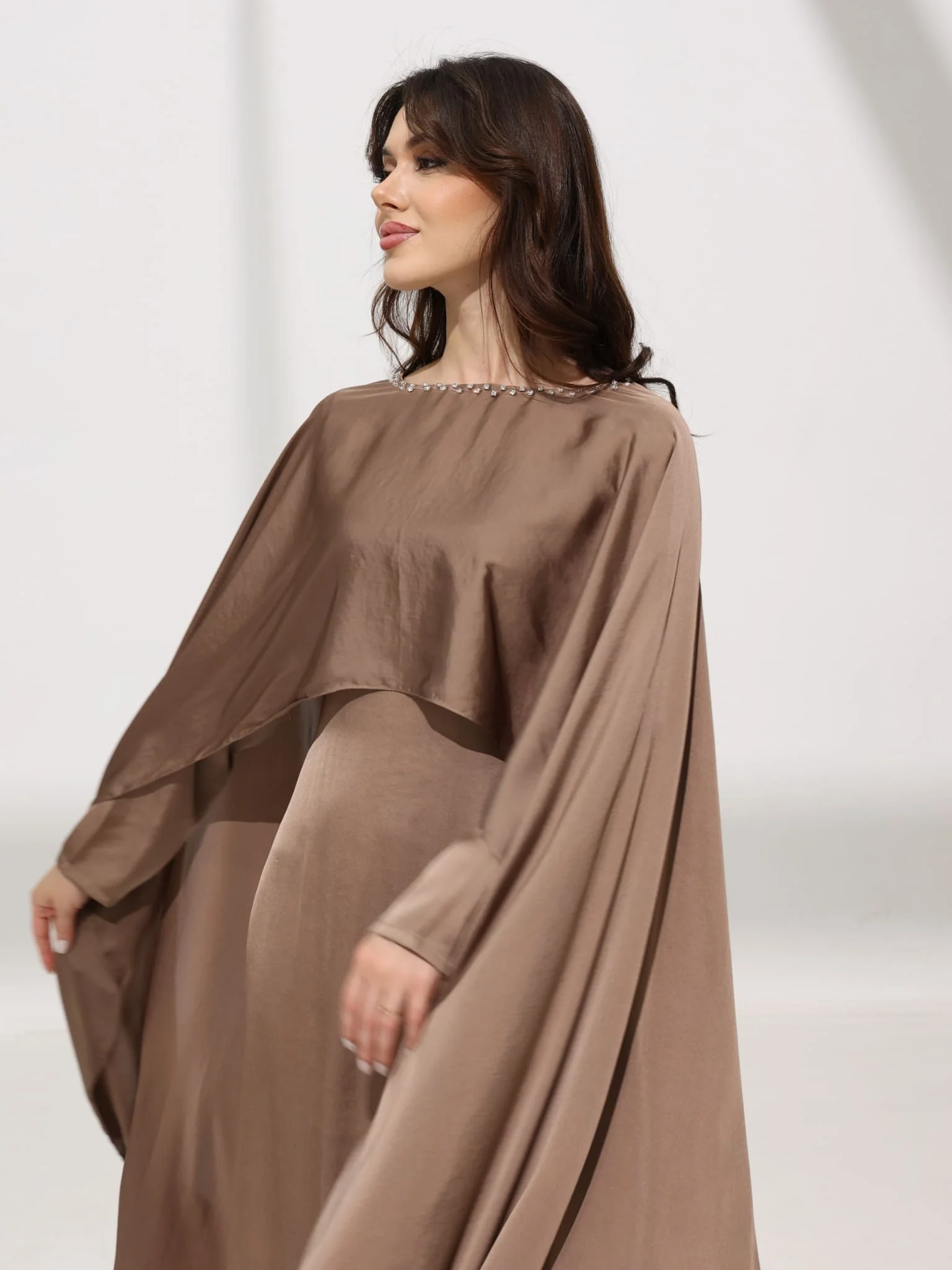 Ferisha Dusky Embellished Cape And Dress - Image 9