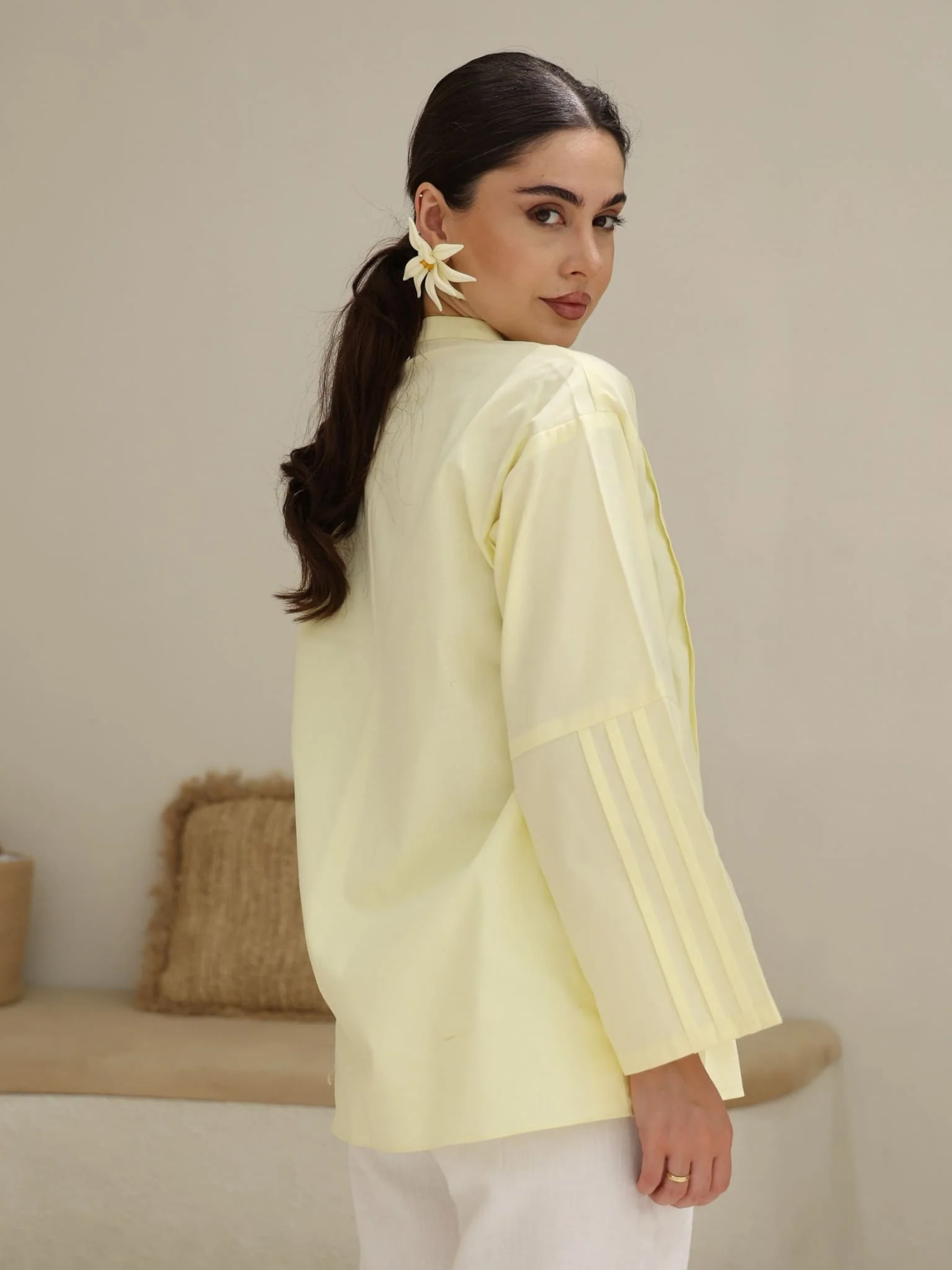 Fielle Butter Yellow Cotton Shirt - Image 3