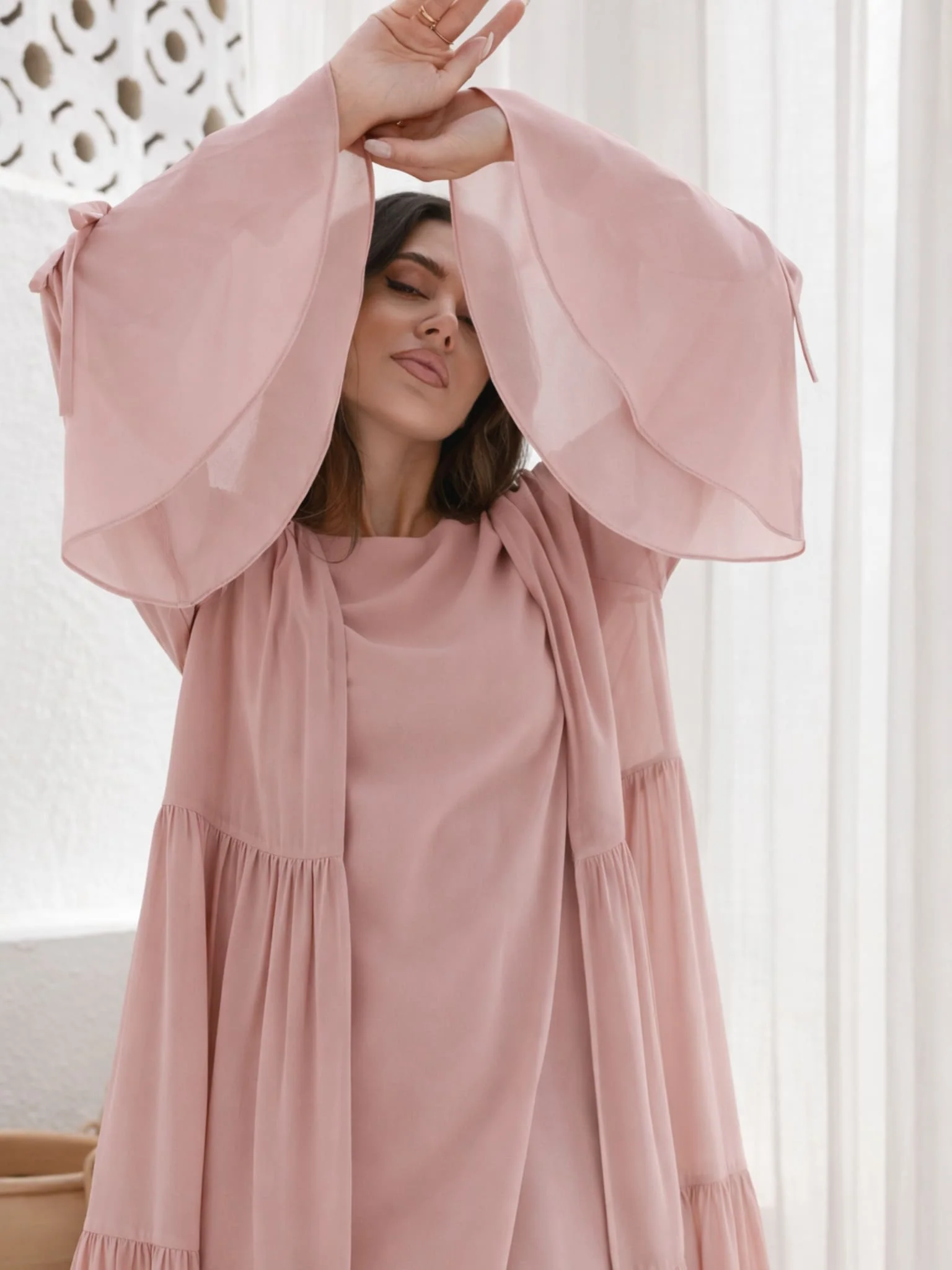 Fiora Beige Dress And Upper - Image 2
