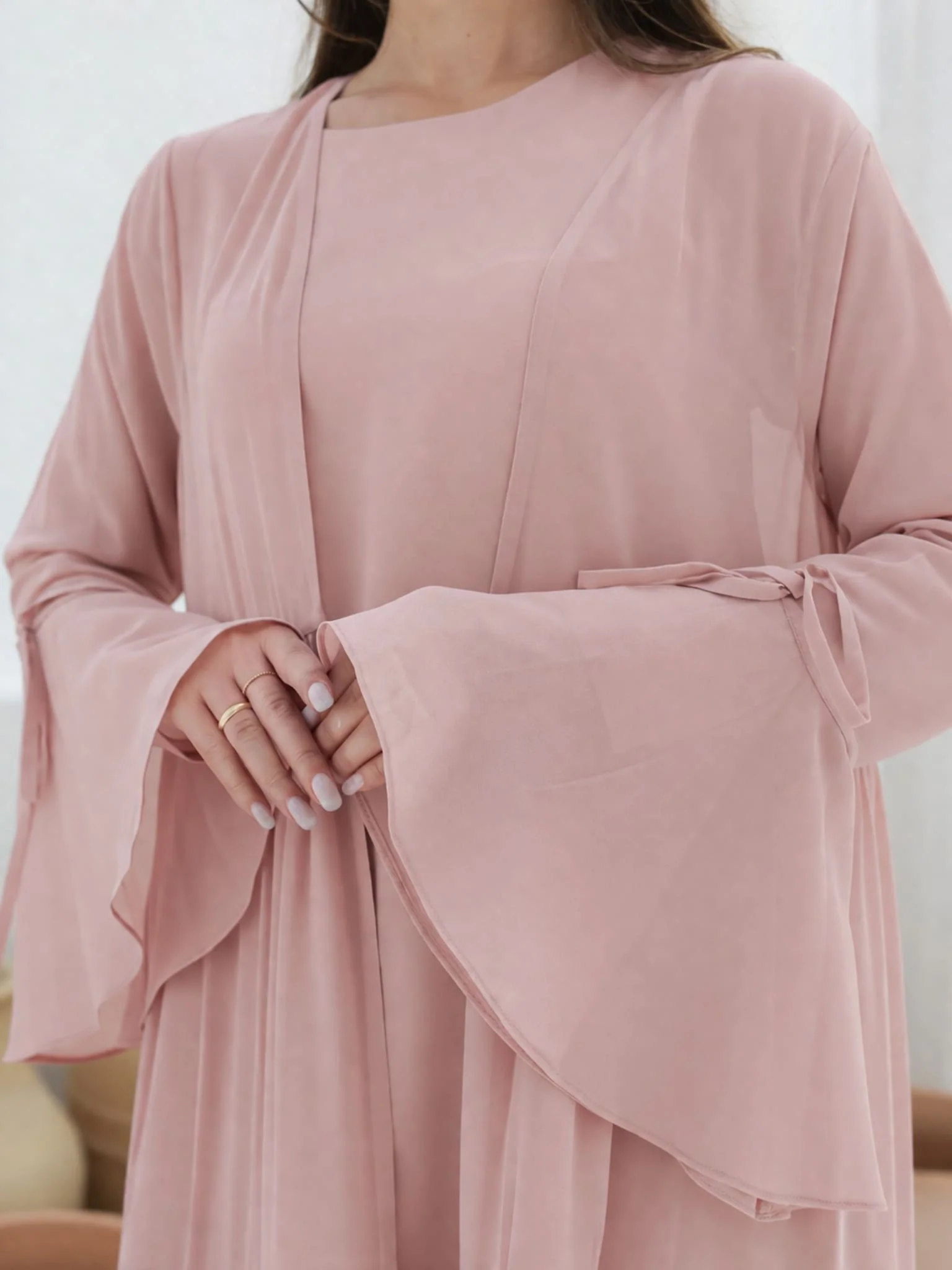Fiora Beige Dress And Upper - Image 5