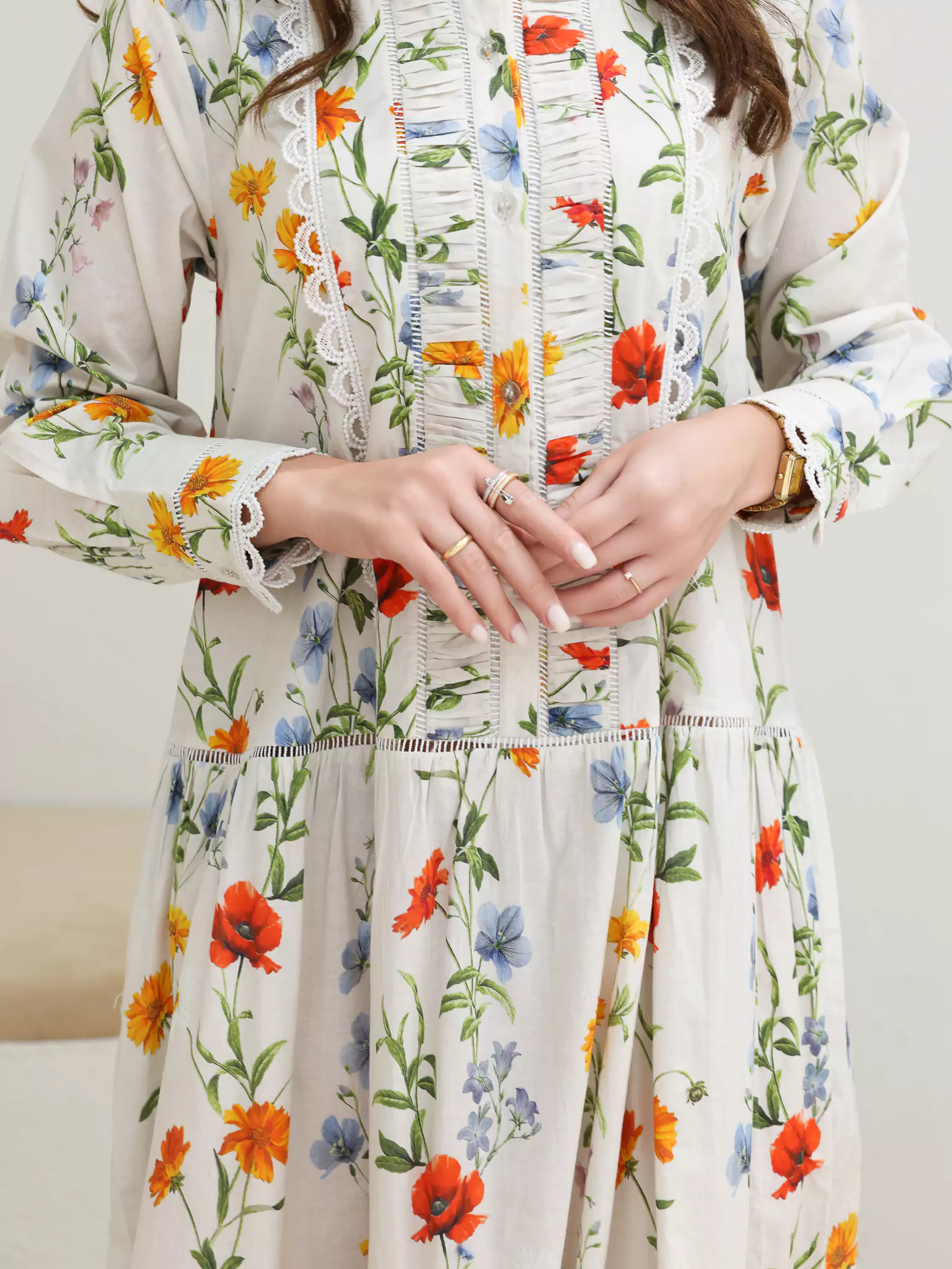 Floret Lace Long Dress - Image 4