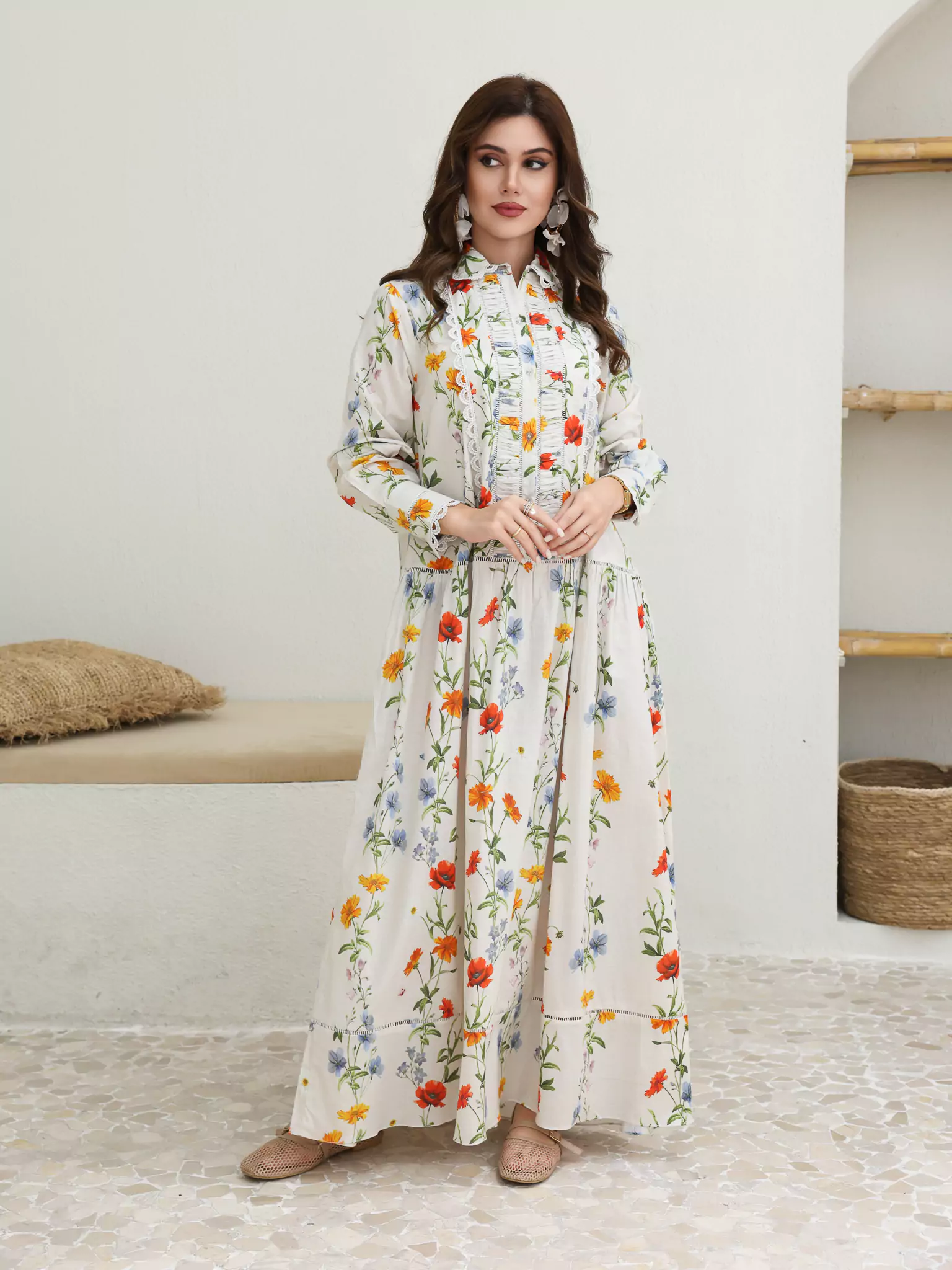 Floret Lace Long Dress - Image 5