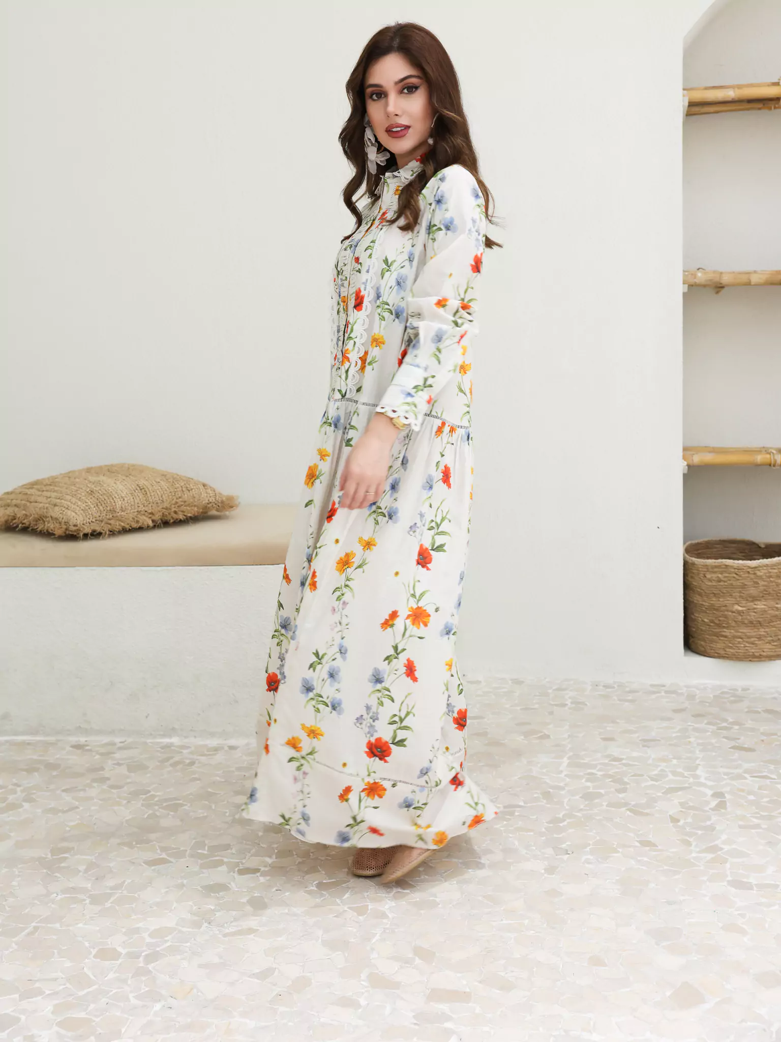 Floret Lace Long Dress - Image 6