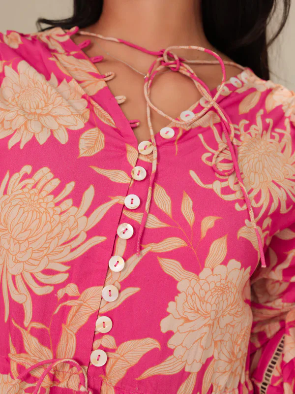Fluff Pluff Floral Long Dress - Image 2