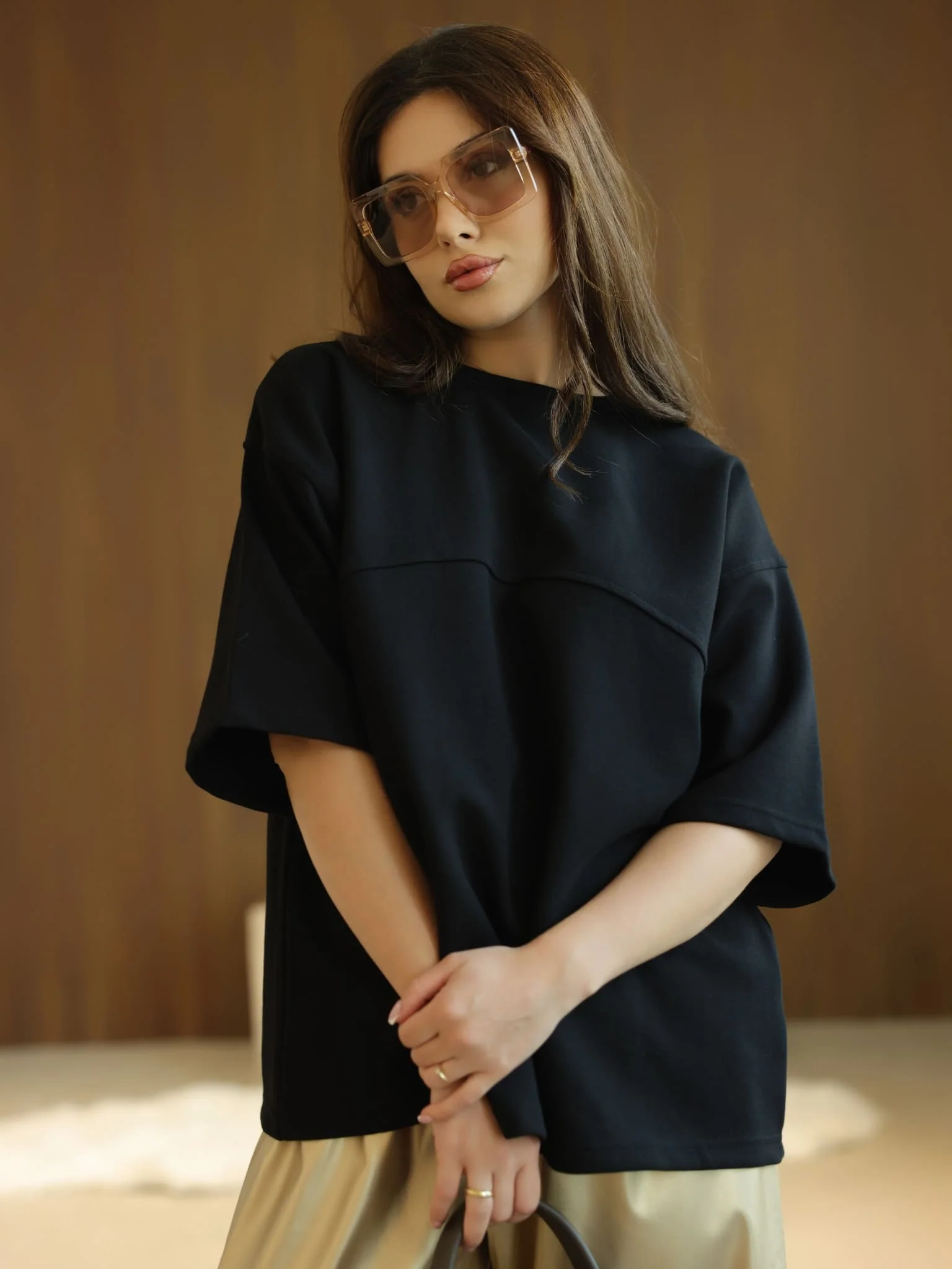 Flumie Black Drop Shoulder Shirt - Image 4