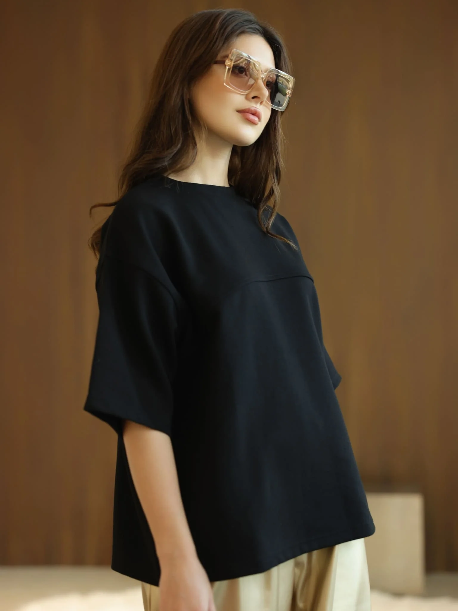 Flumie Black Drop Shoulder Shirt - Image 5