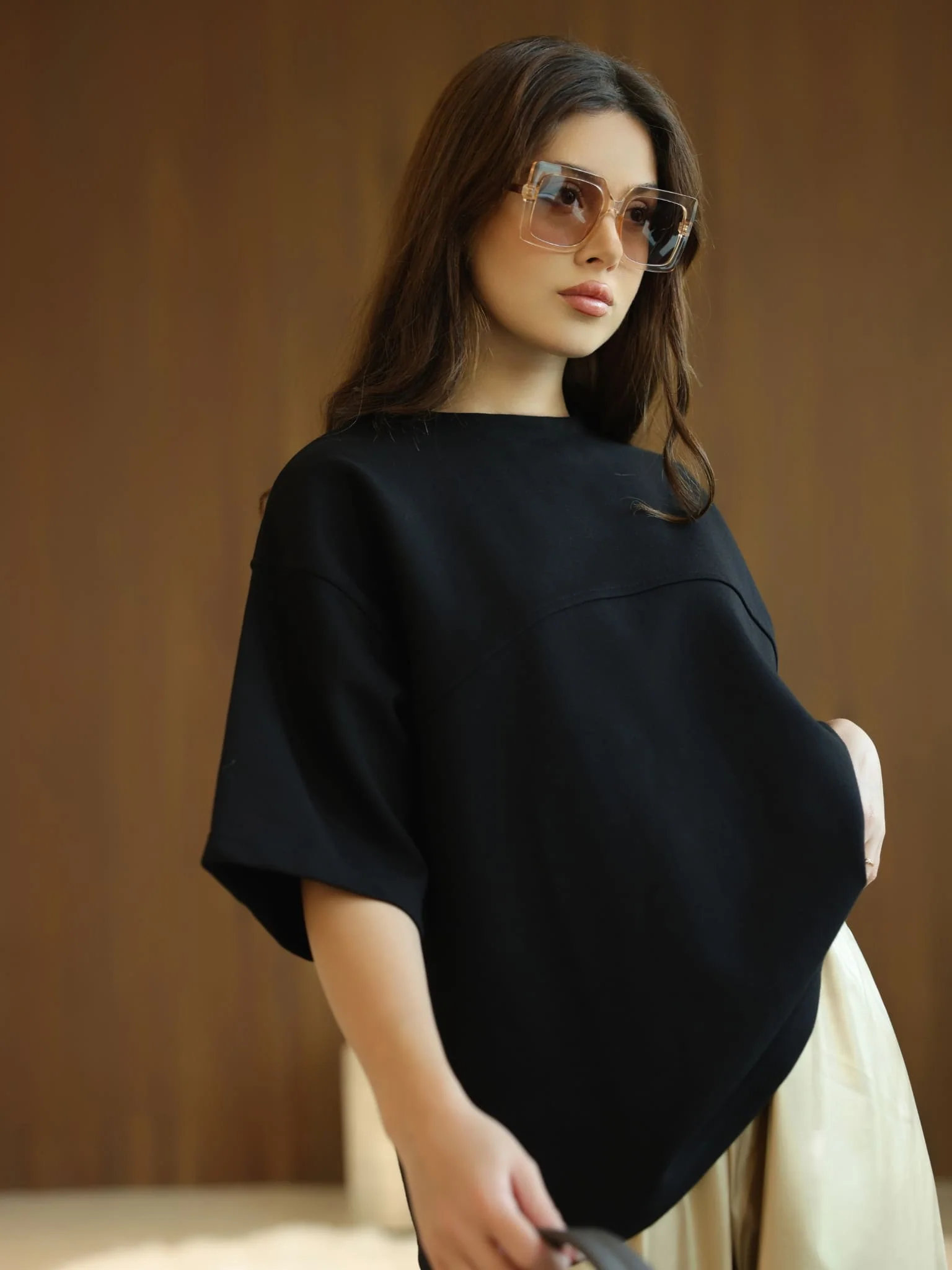 Flumie Black Drop Shoulder Shirt - Image 6
