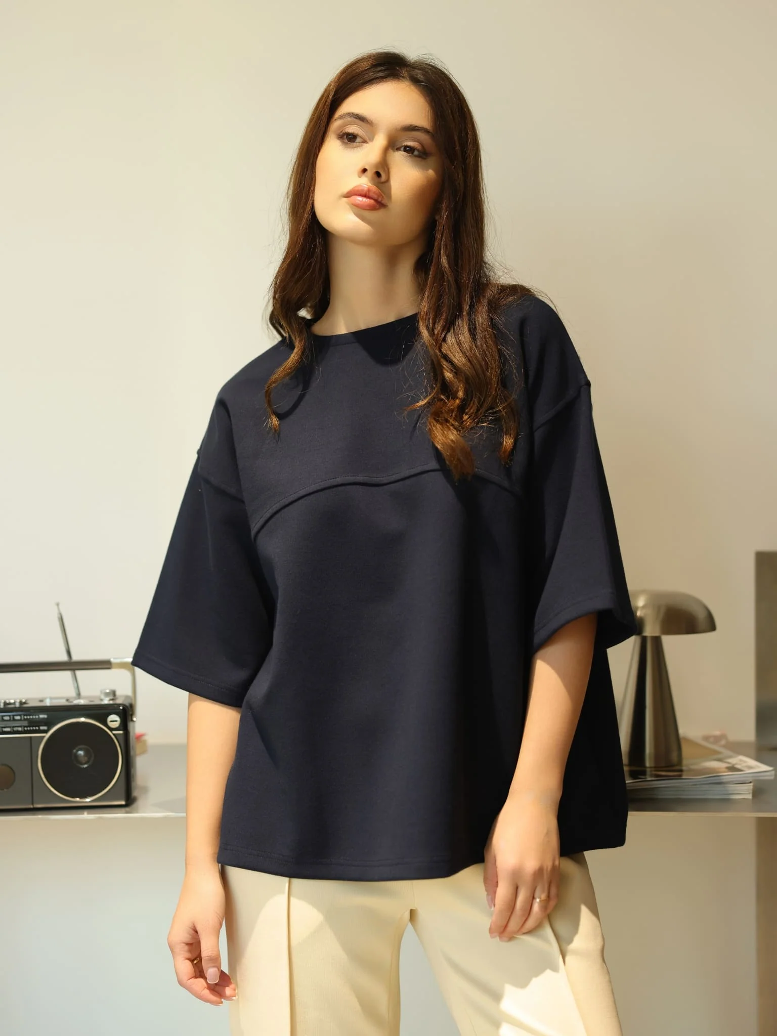 Flumie Blue Drop Shoulder Shirt - Image 2