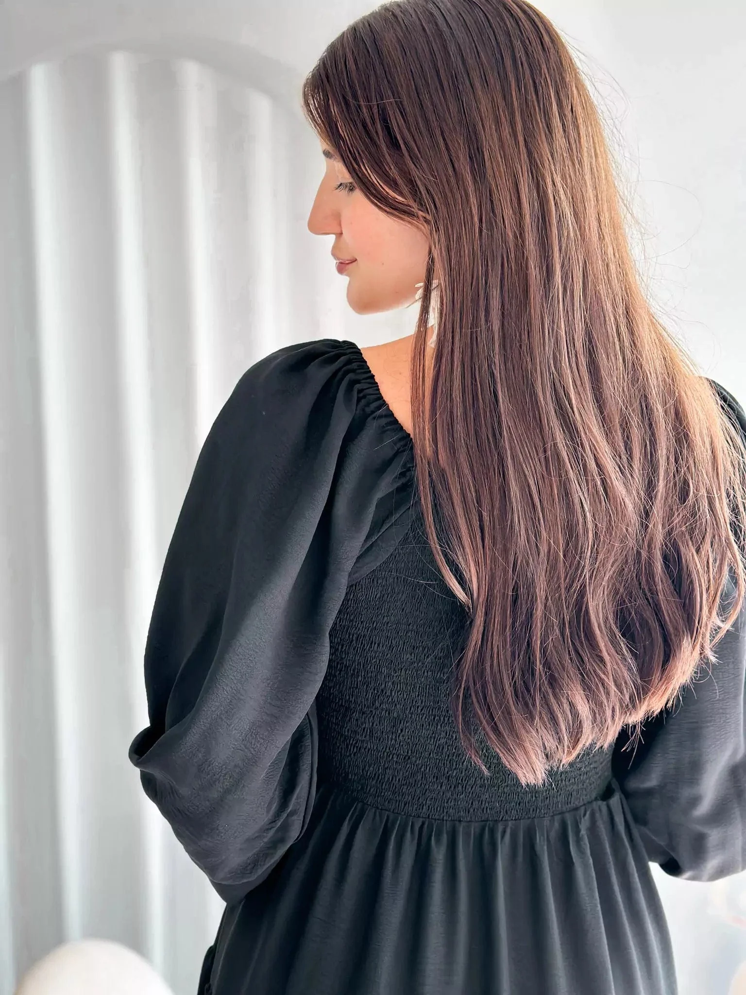 Forever Love Smocked Dress - Black - Image 4