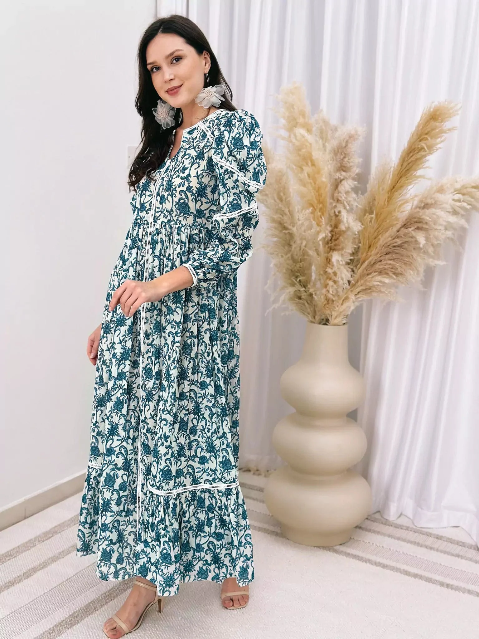 French Flora Lace Long Dress - Image 14