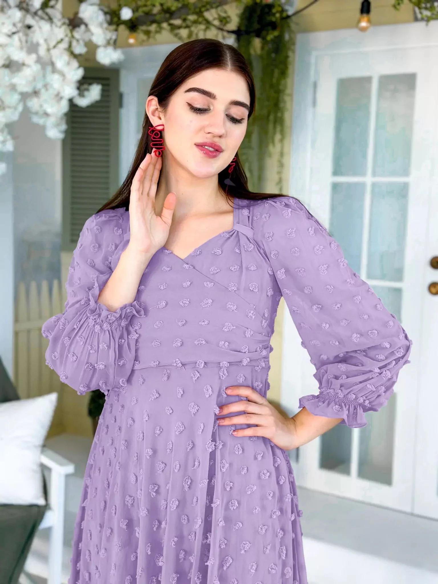 Glacial Texture Dress - Lilac - Image 3