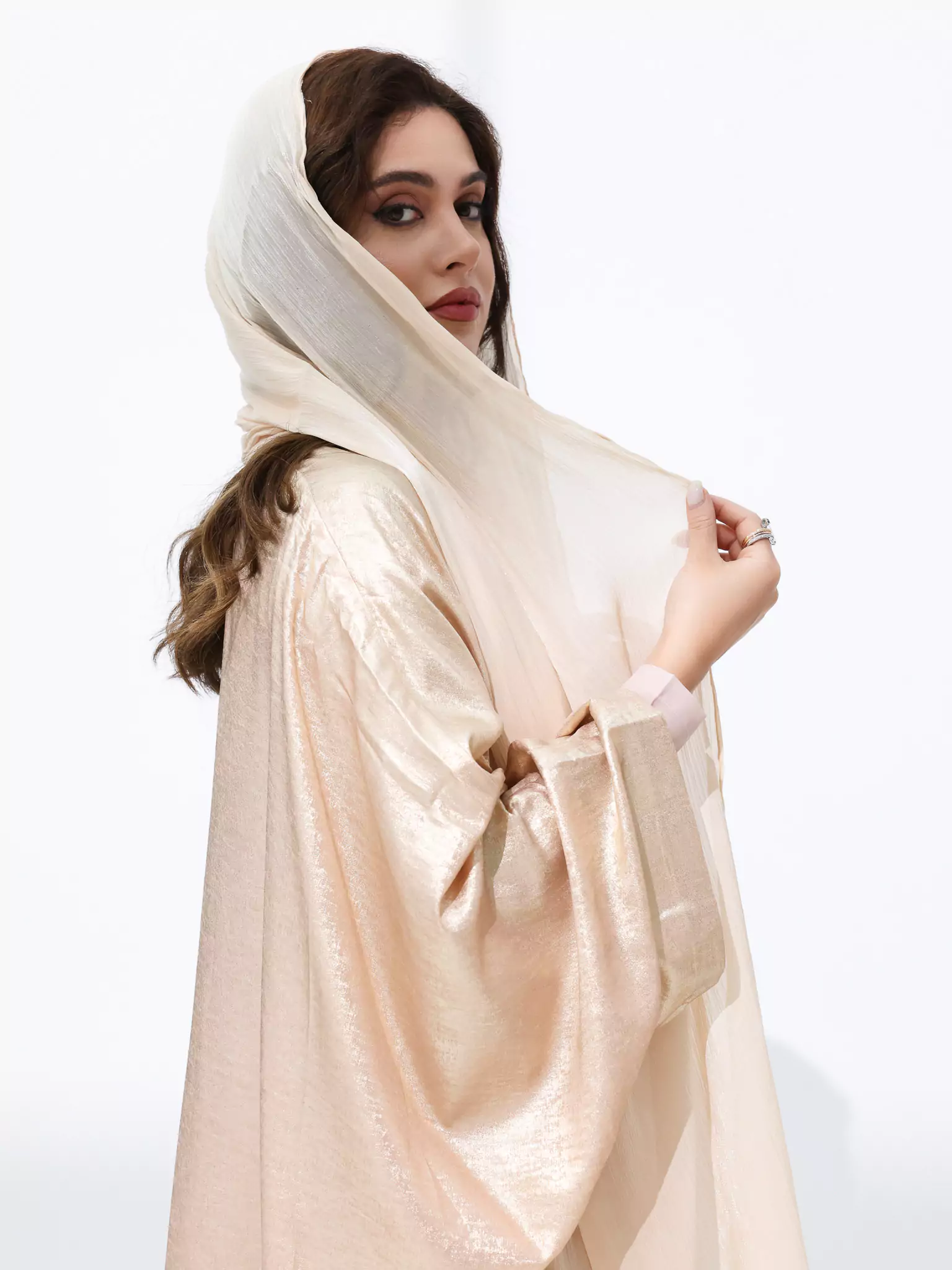 Glimmer Champagne Hijab - Image 3