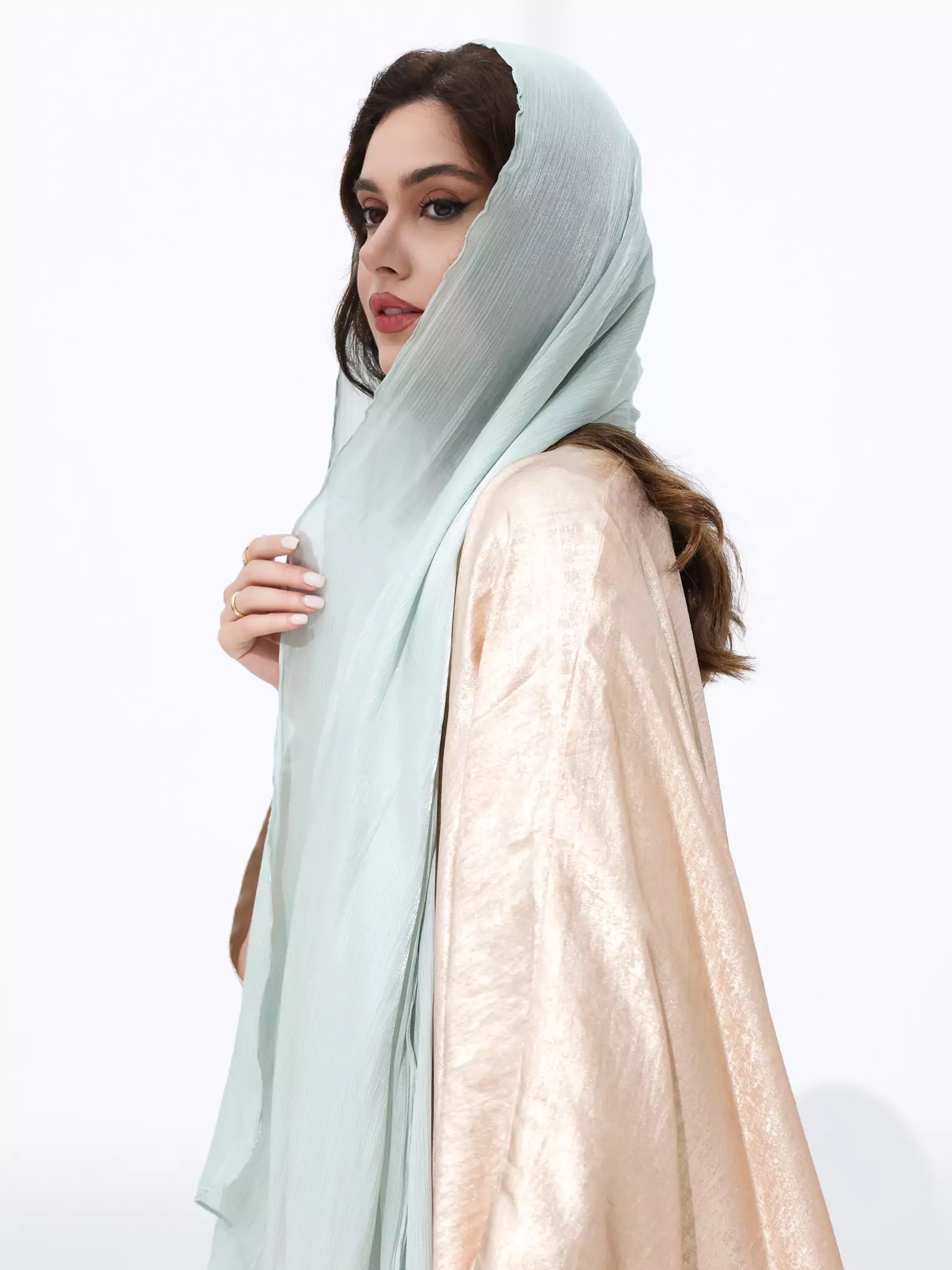 Glimmer Sea Green Hijab - Image 3