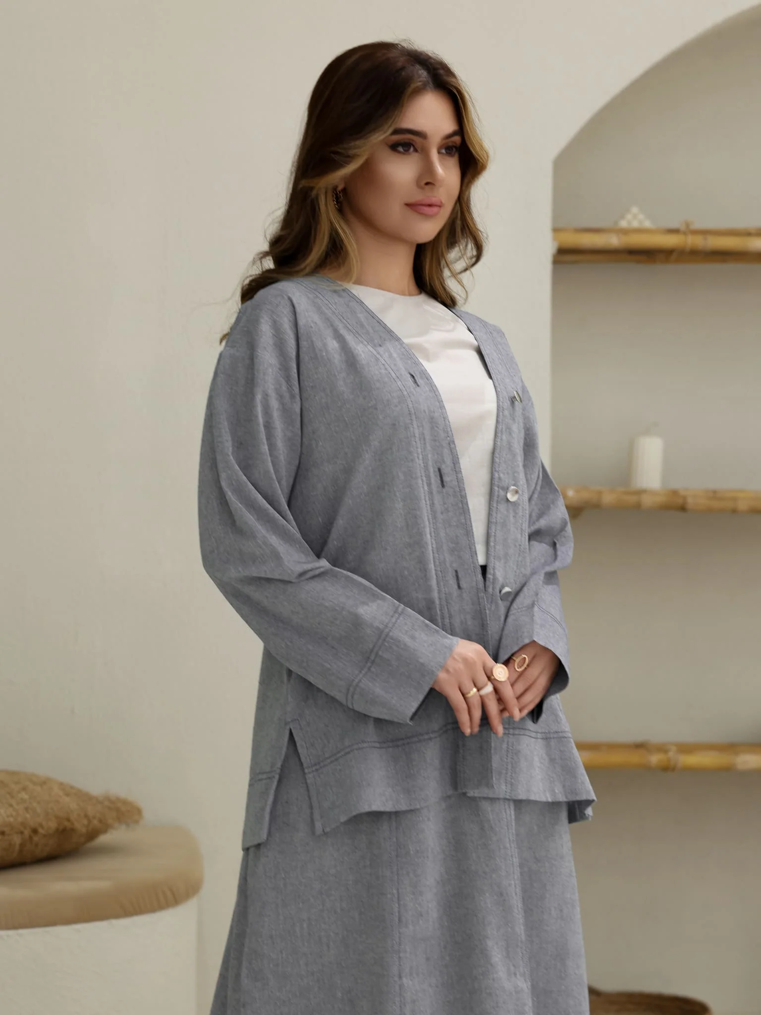 Grey Skye Skirt And Shirt Co Ord Set - Image 10