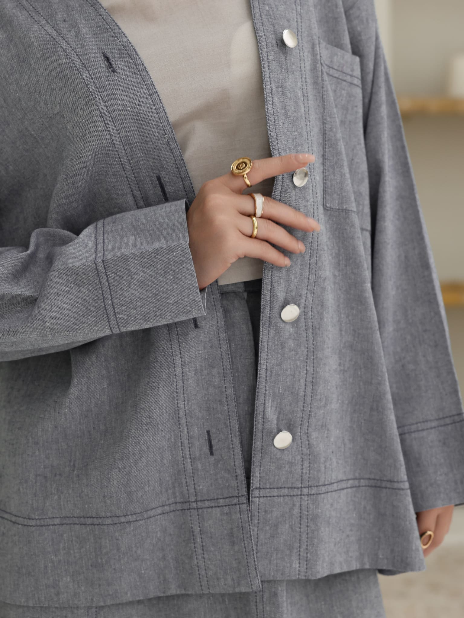 Grey Skye Skirt And Shirt Co Ord Set - Image 2