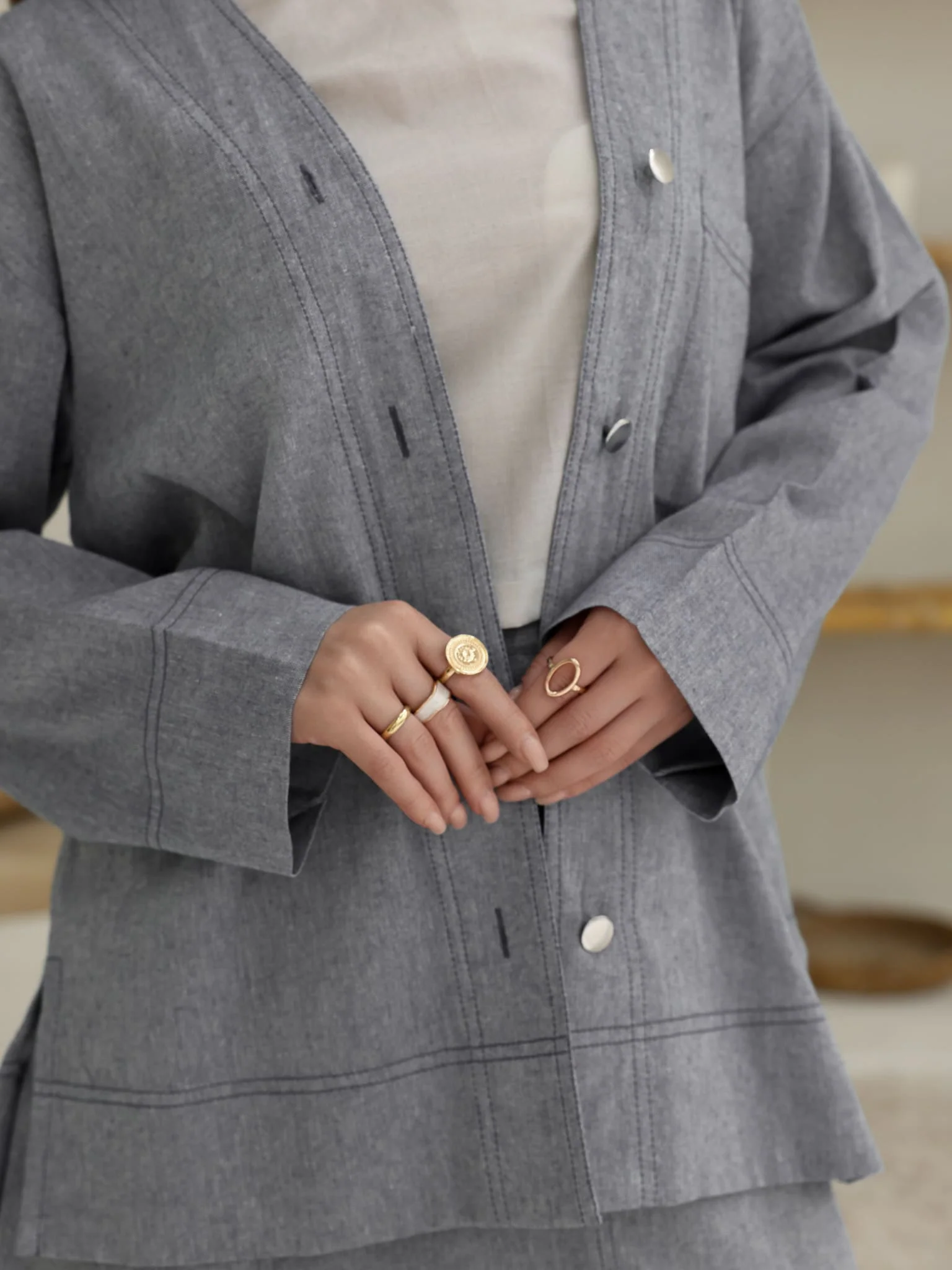 Grey Skye Skirt And Shirt Co Ord Set - Image 5