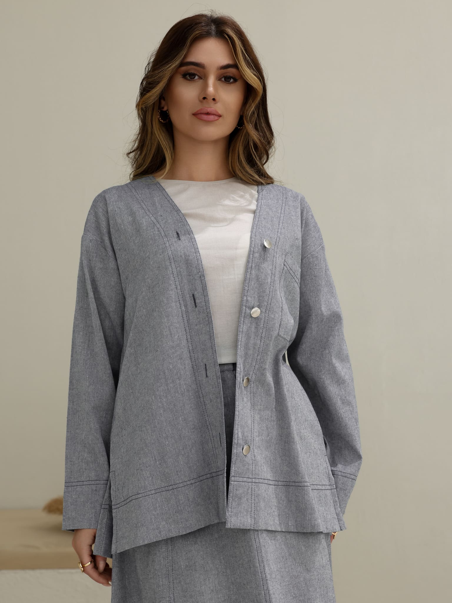 Grey Skye Skirt And Shirt Co Ord Set - Image 7