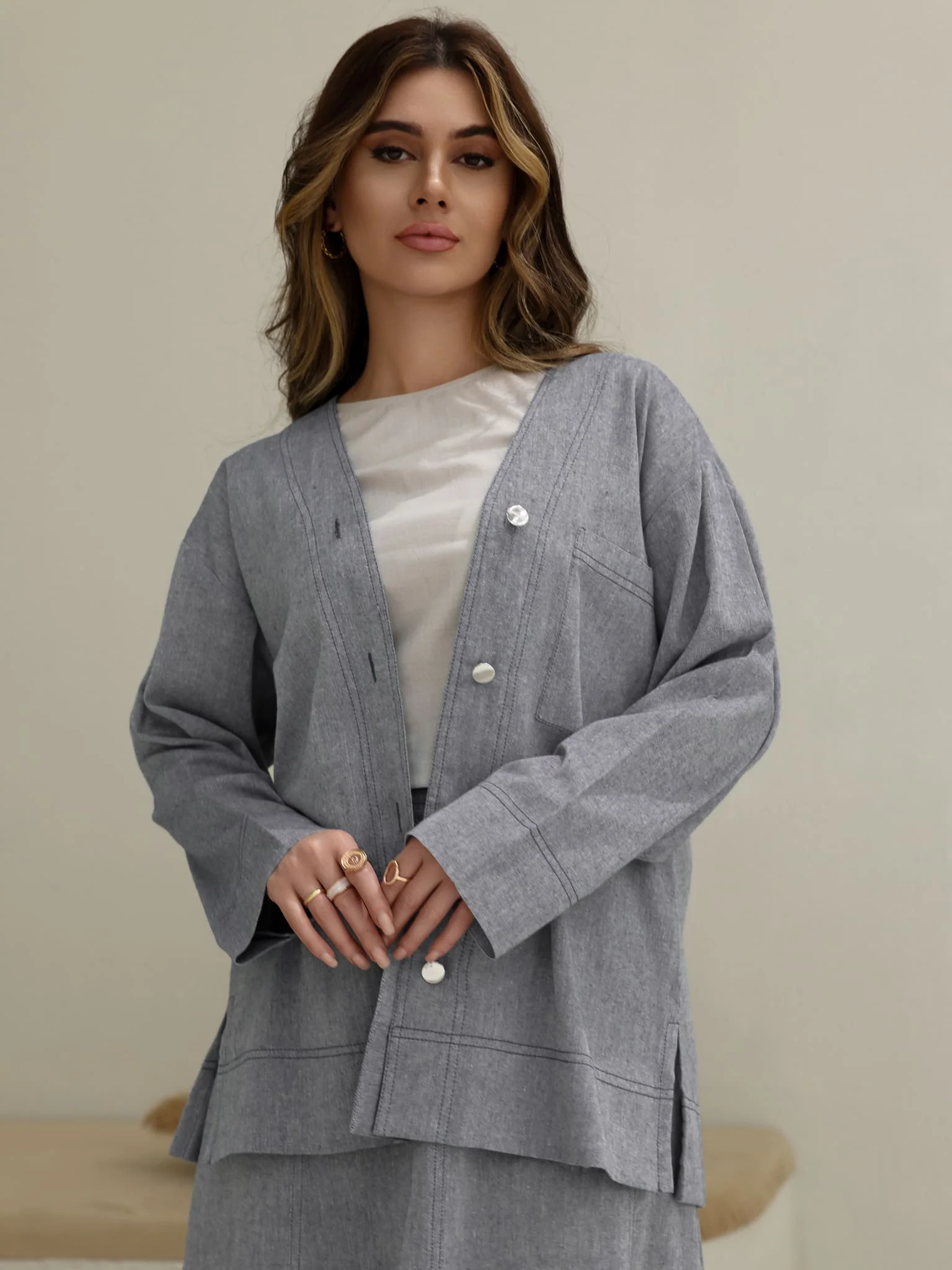 Grey Skye Skirt And Shirt Co Ord Set - Image 9