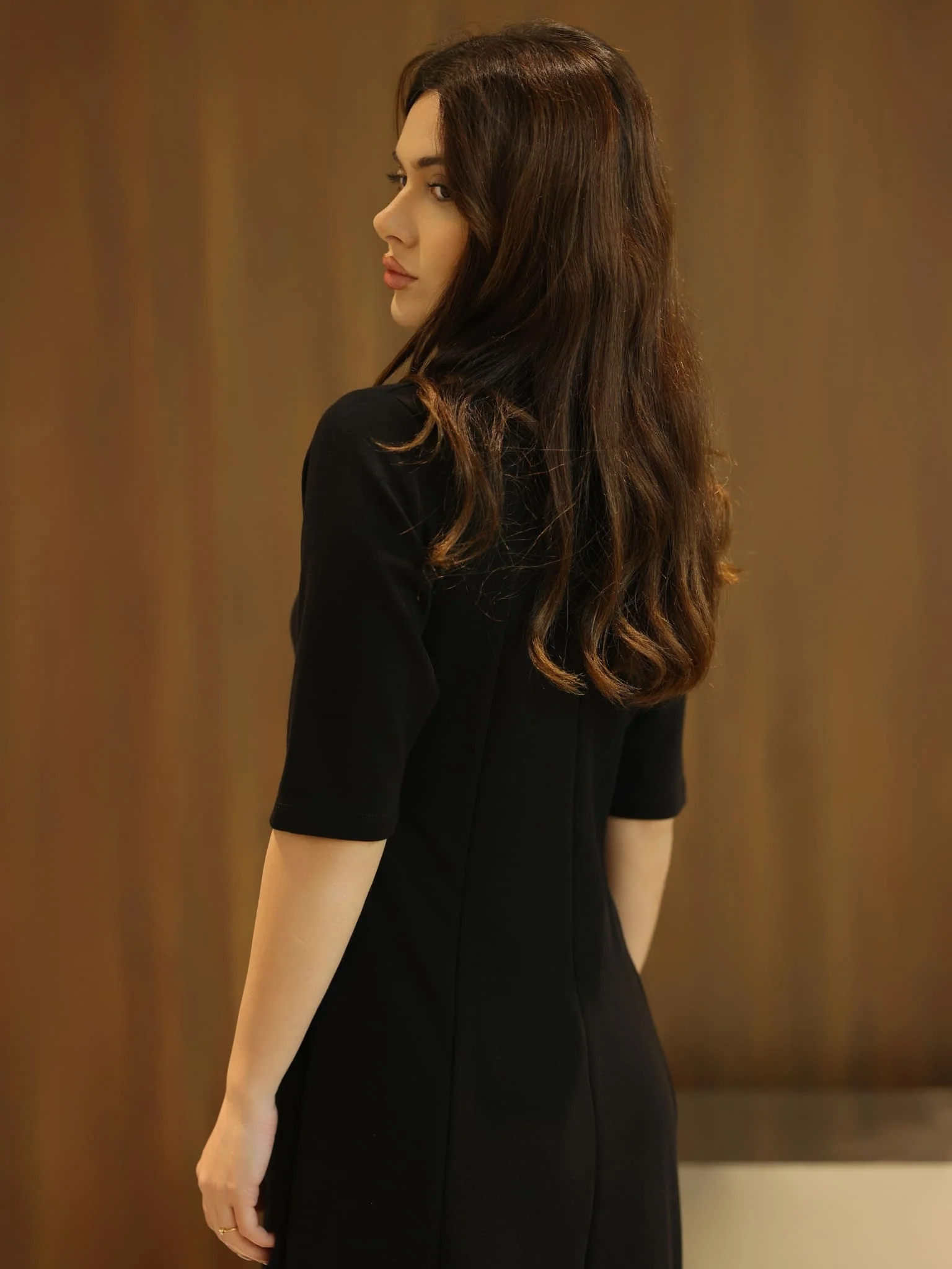 Haelin Panel Black Dress - Image 3